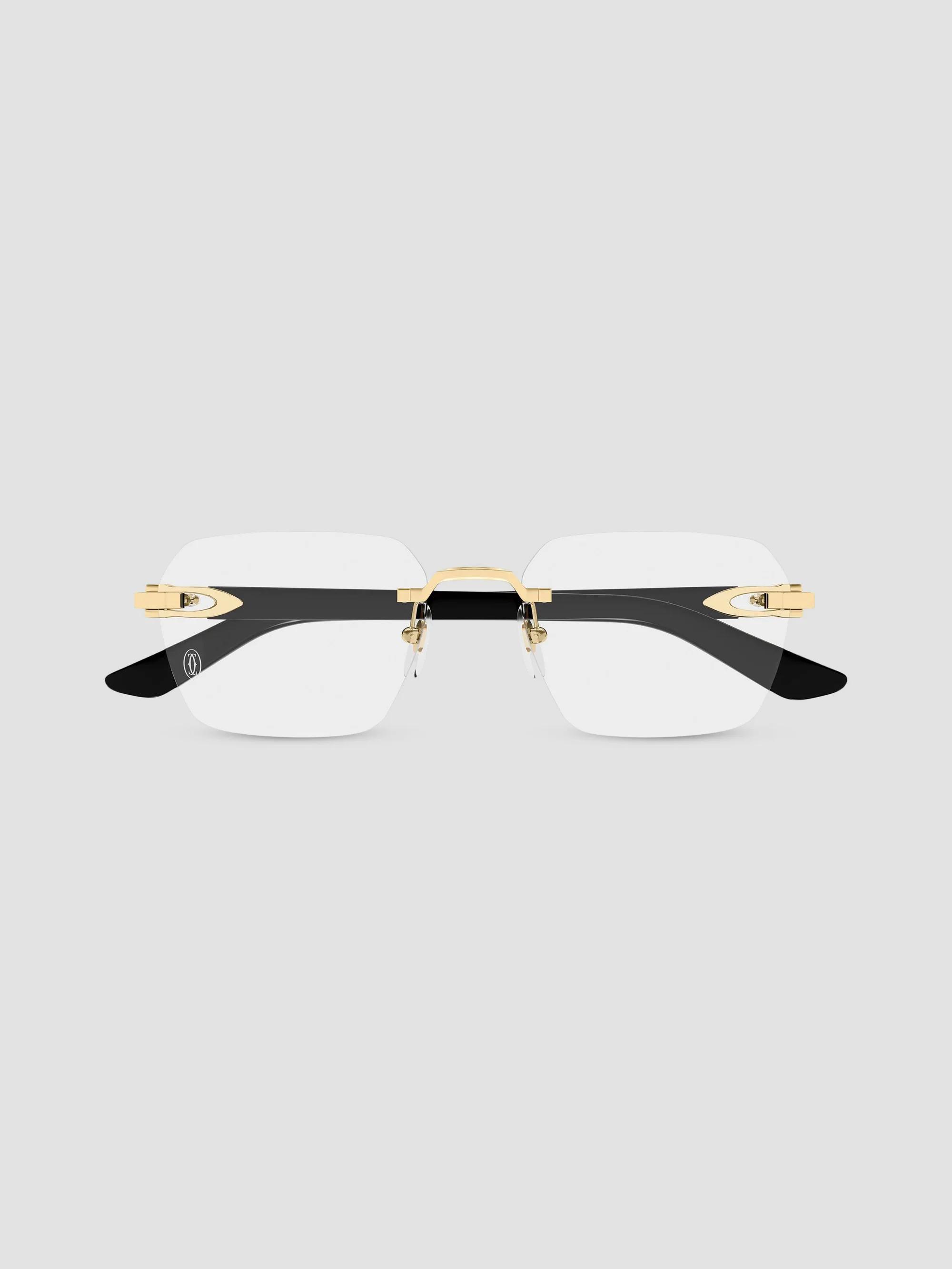 Cartier C Decor 24K-Gold-Plated Rimless Rectangular Optical Glasses ...