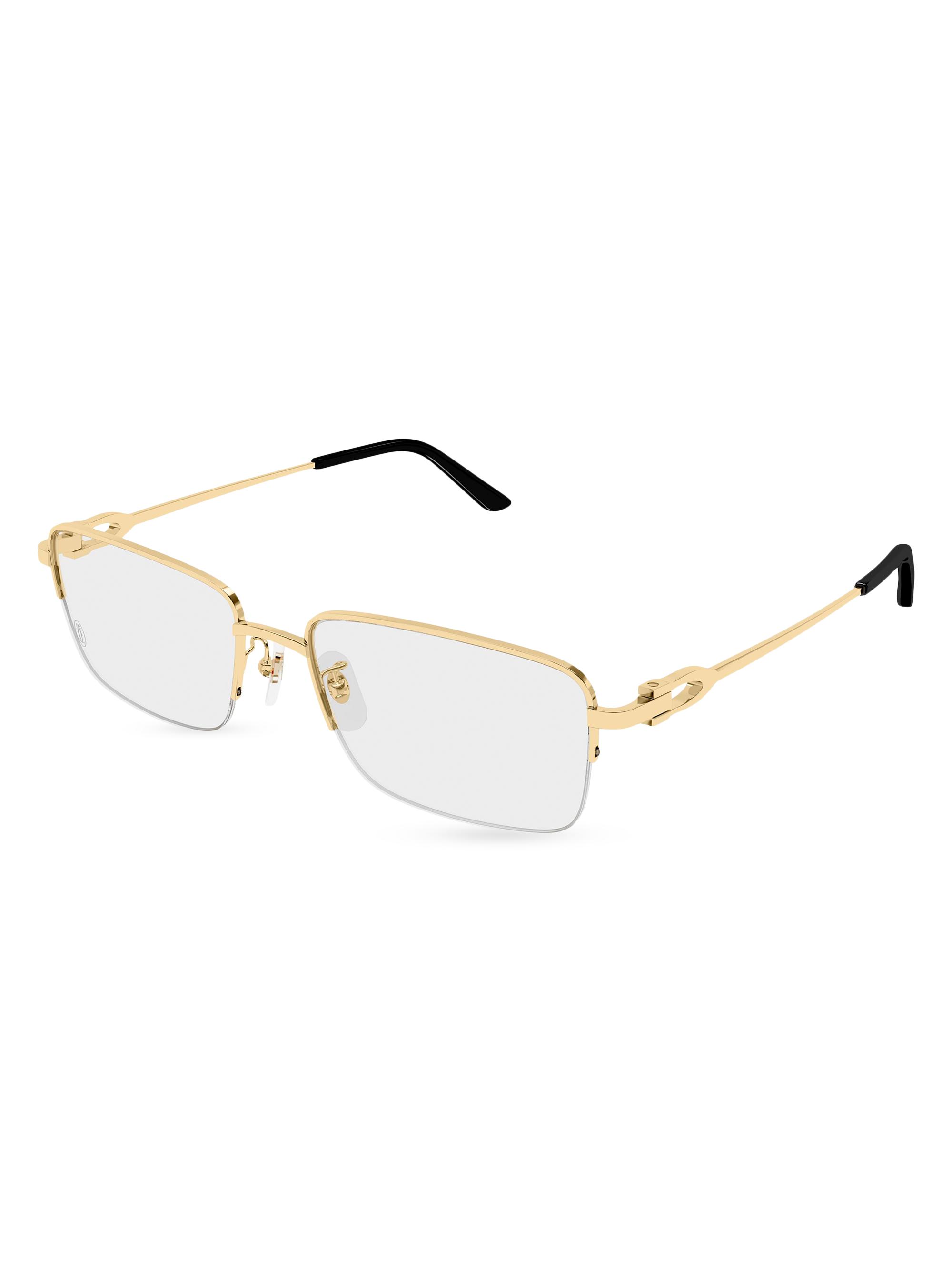 C Décor 24K-Gold-Plated Rectangular Optical Glasses