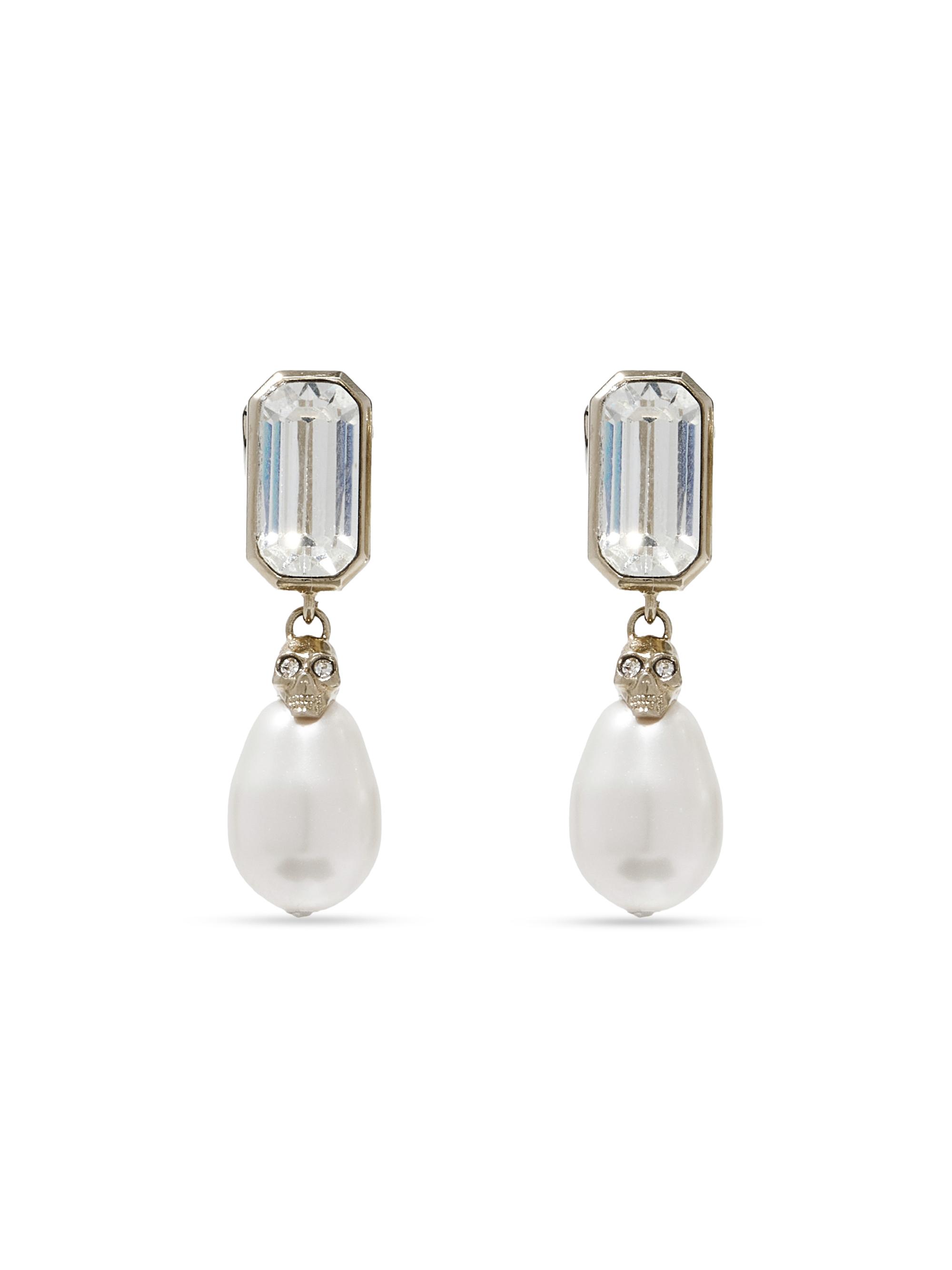 McQueen Women's Crystal & Imitation Pearl Drop Earrings - Black