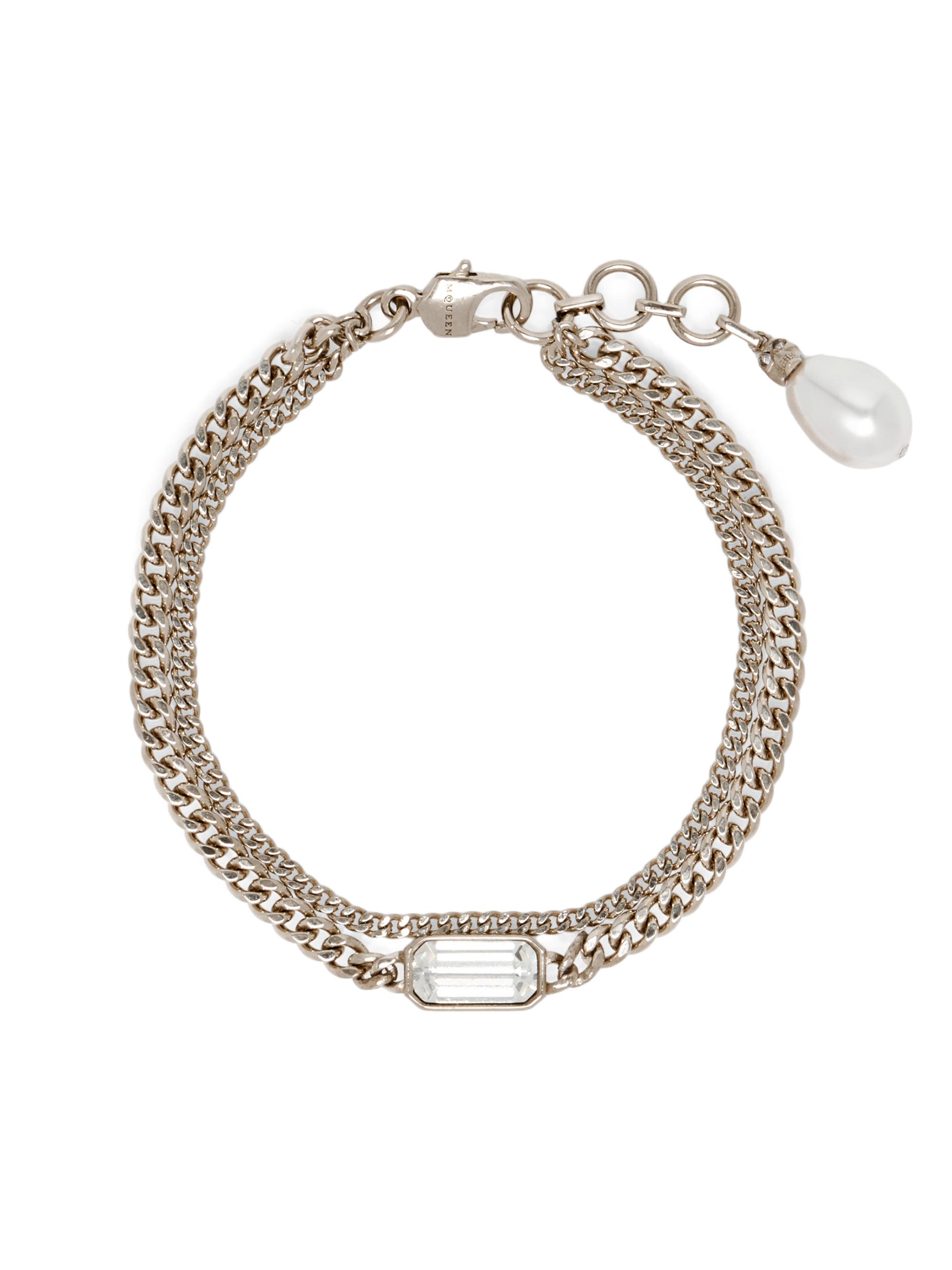 McQueen Women's Crystal & Imitation Pearl Chain Bracelet - Black