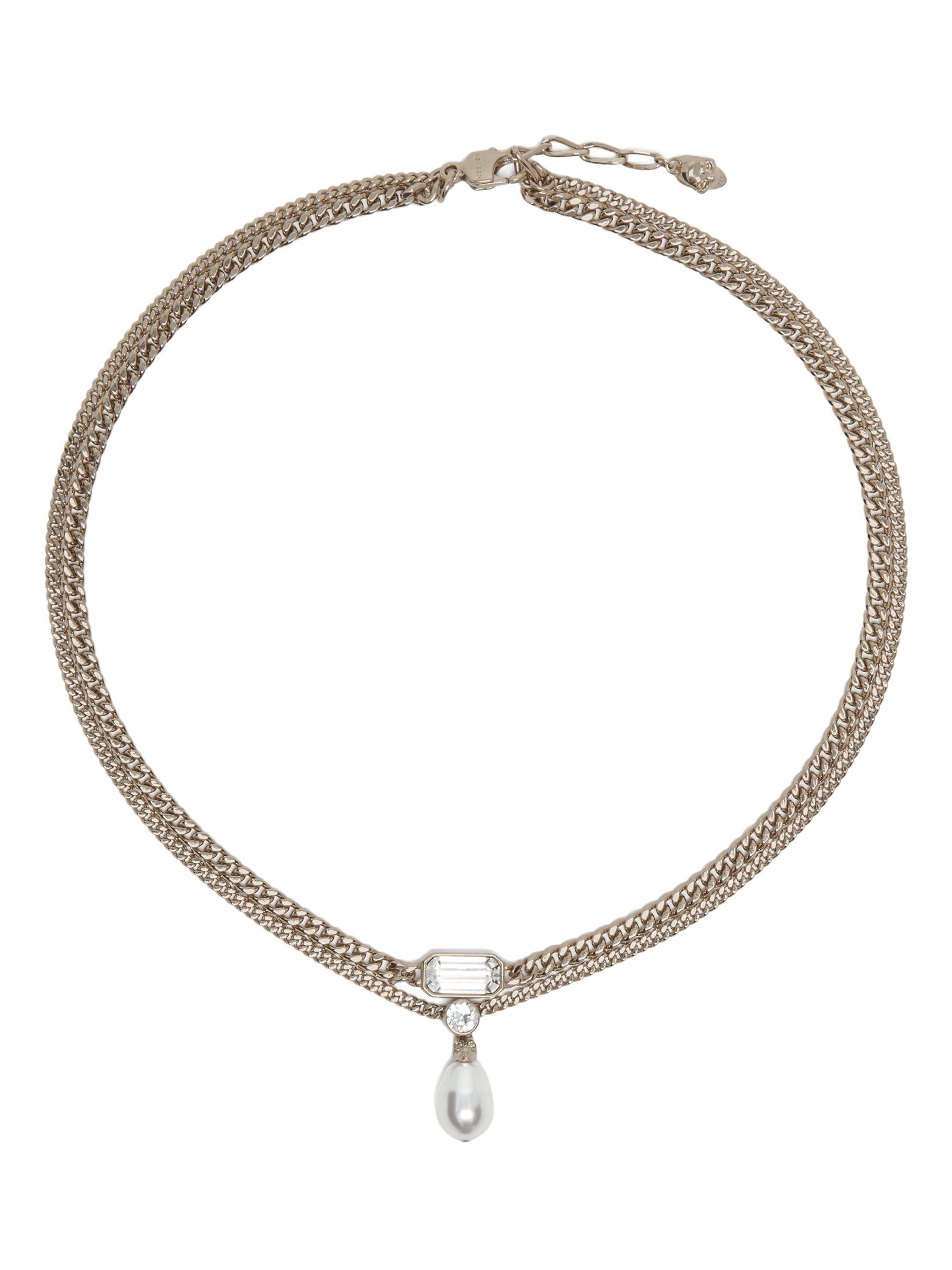 McQueen Women's Silvertone, Imitation Pearl & Crystal Necklace - Black