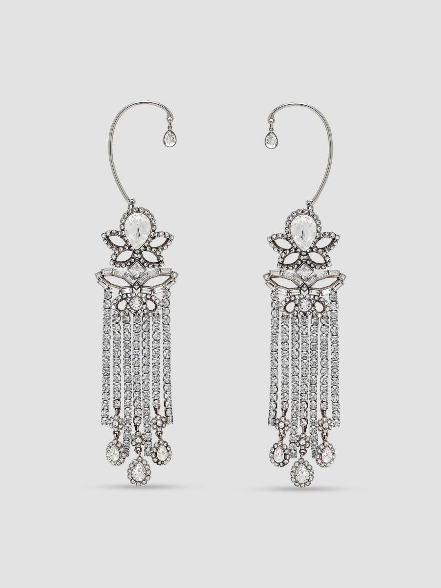 McQueen Chandelier Silvertone & Crystal Drop Earrings | Saks Fifth Avenue