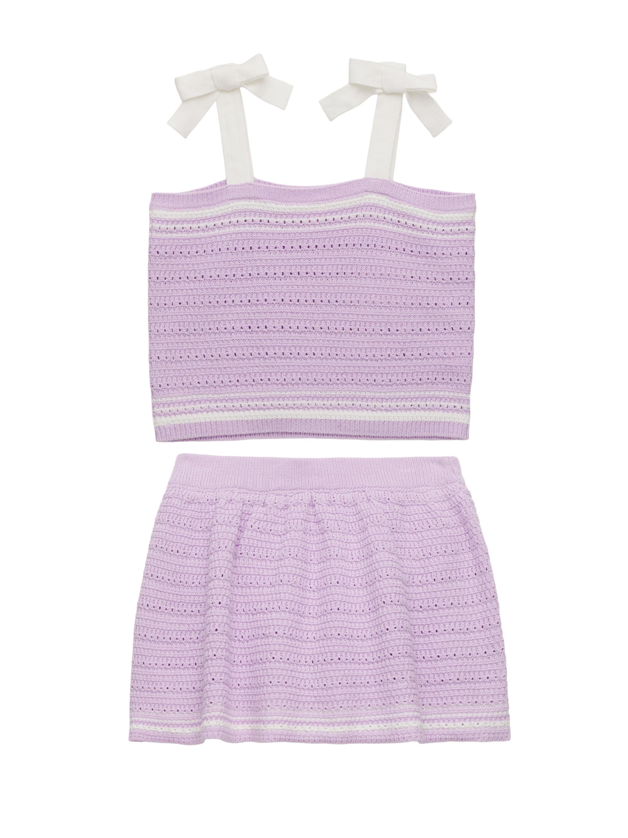 Design History Girl's Crochet Tank & Skort Set - Lilac Combo