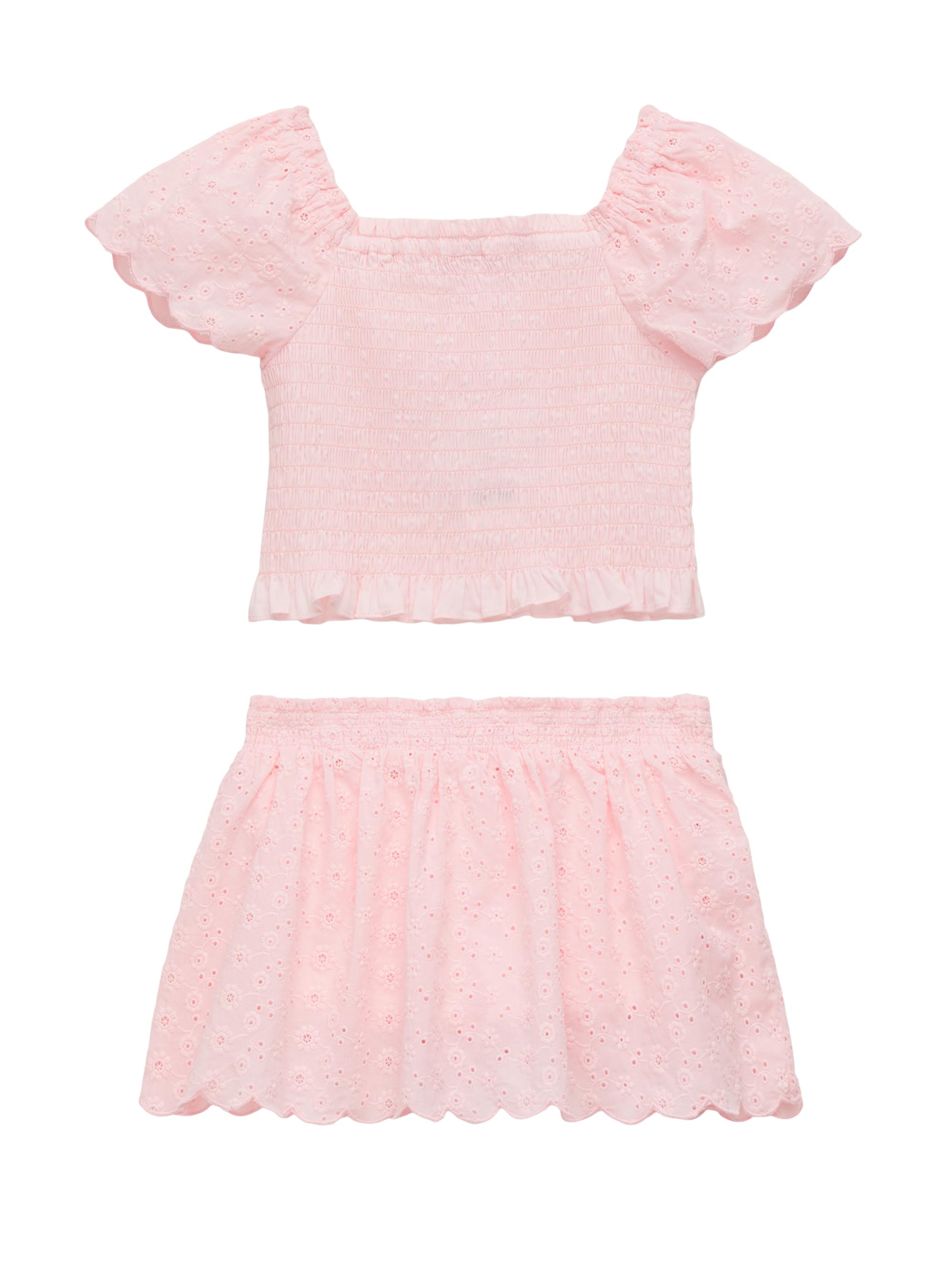 Design History Little Girl's Cotton Top & Skort Set - Pink Combo