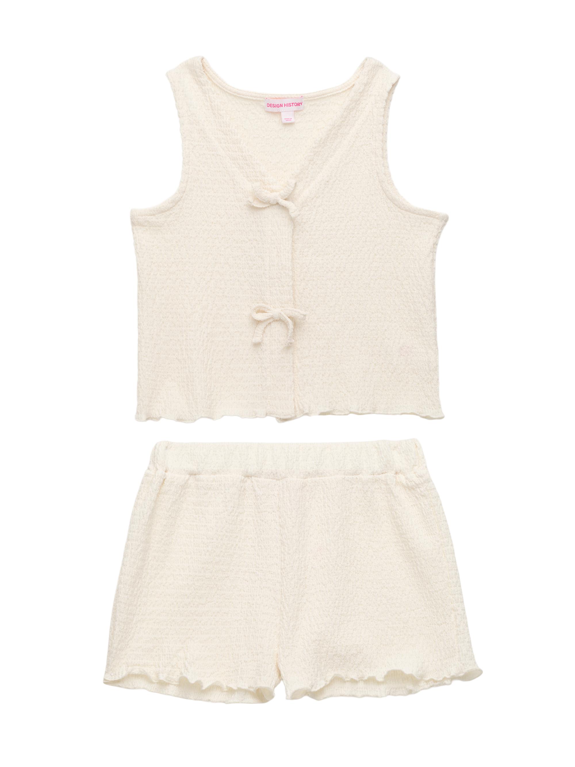 Design History Little Girl's Muslin Vest & Shorts Set - Off White