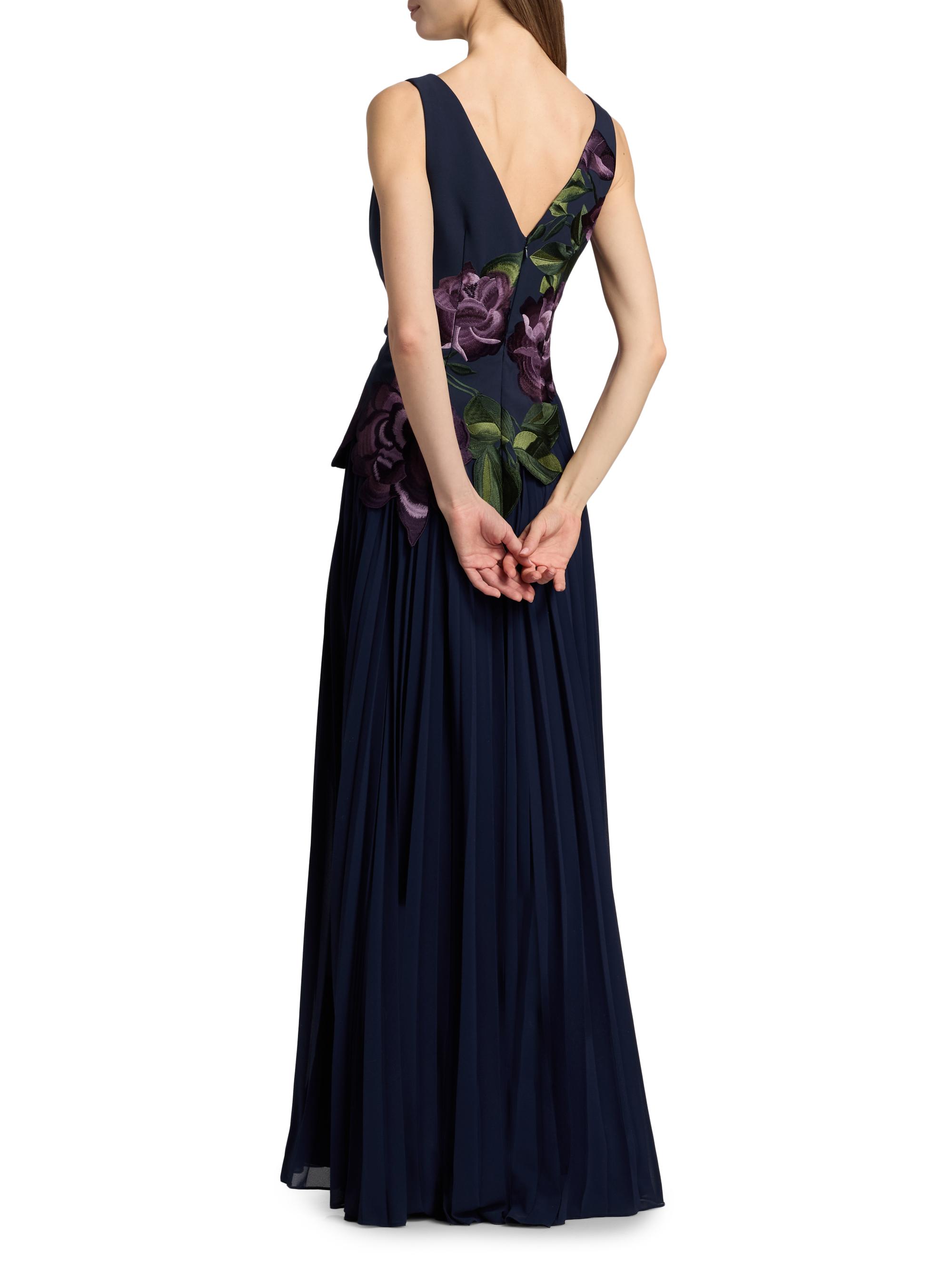 Kay Unger Jayla Stretch Crepe A-Line Gown | Saks Fifth Avenue