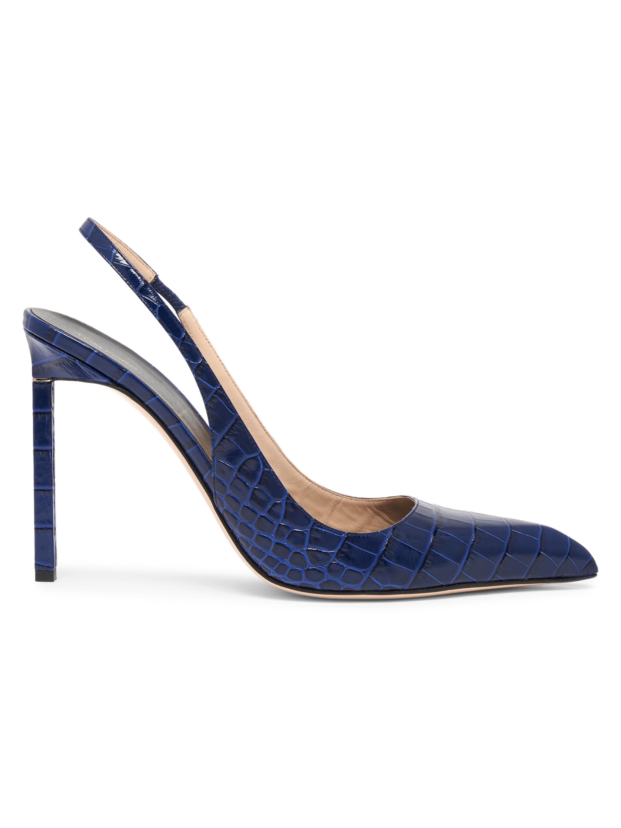 TOM FORD Women's 105MM Croc-Embossed Slingback Pumps - Sea Blue