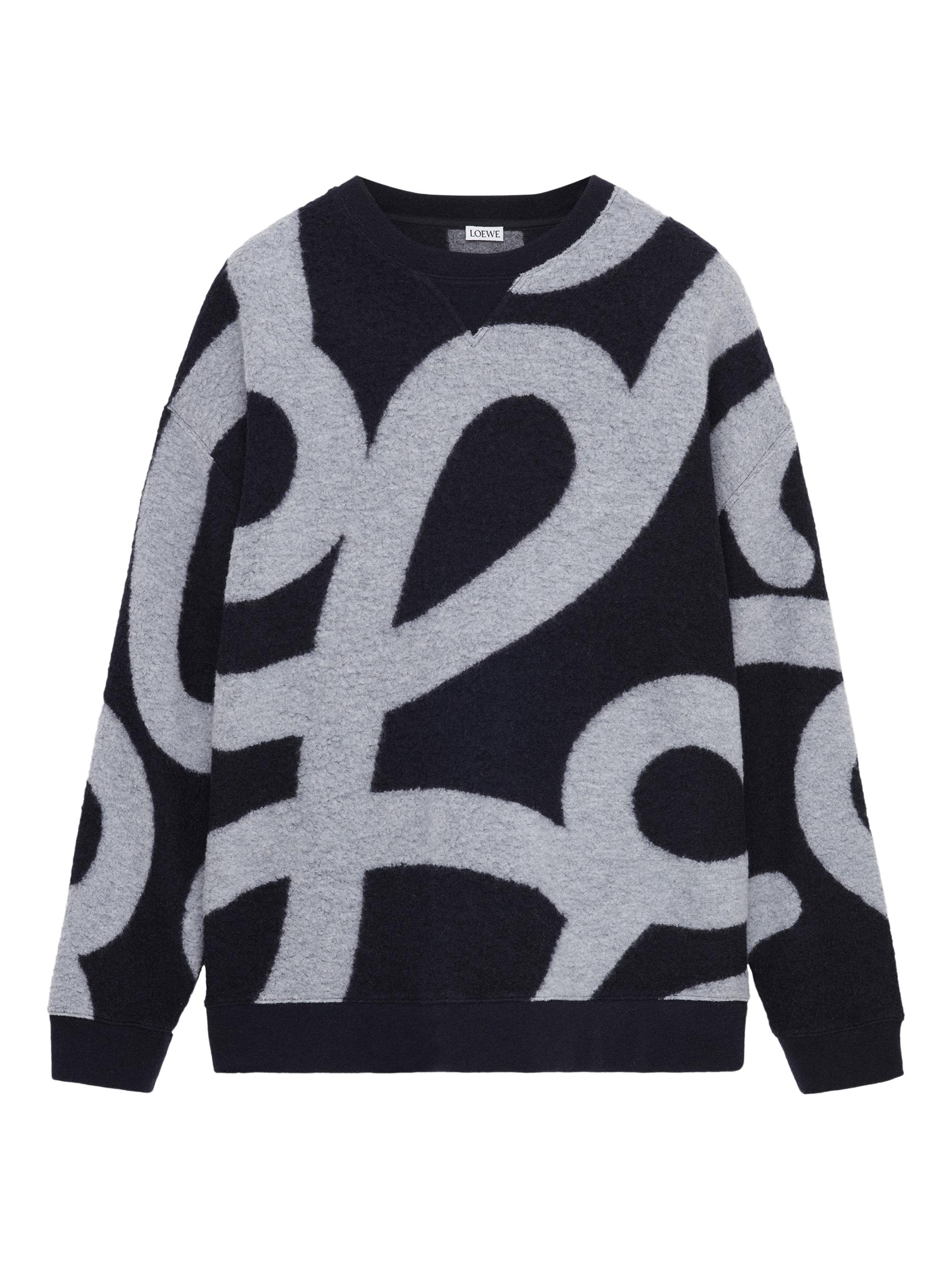 LOEWE Men's Logo Crewneck Sweatshirt - Navy Grey