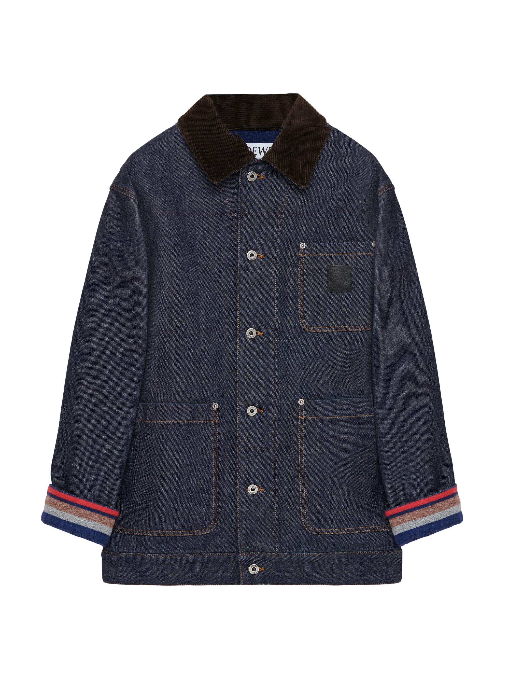 LOEWE Men's Denim Chore Jacket - Raw Denim Blue