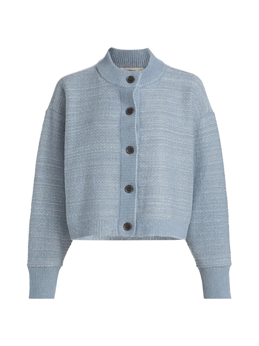 FRAME Jacquard Femme Wool-Blend Cardigan | Saks Fifth Avenue