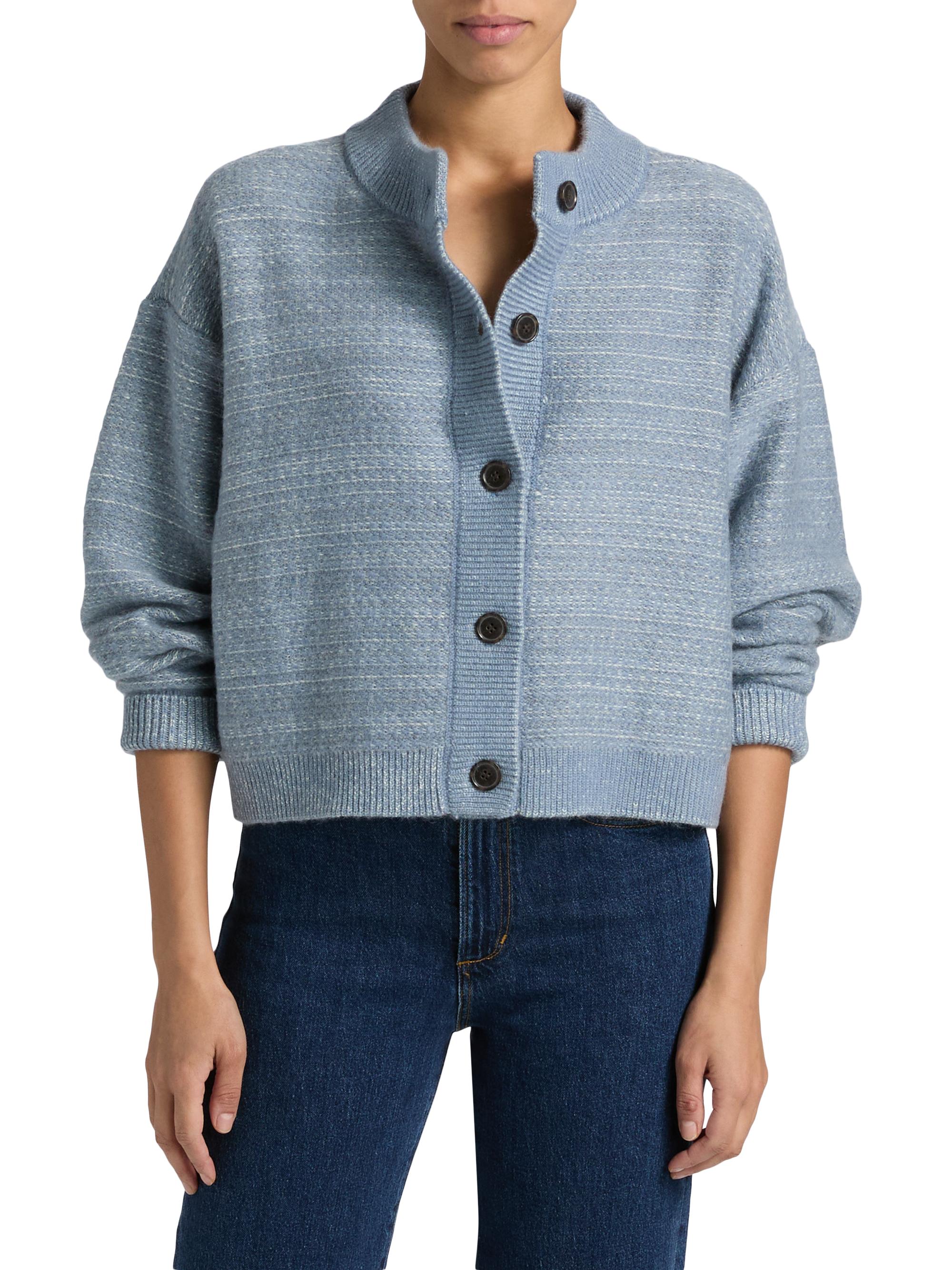 FRAME Jacquard Femme Wool-Blend Cardigan | Saks Fifth Avenue