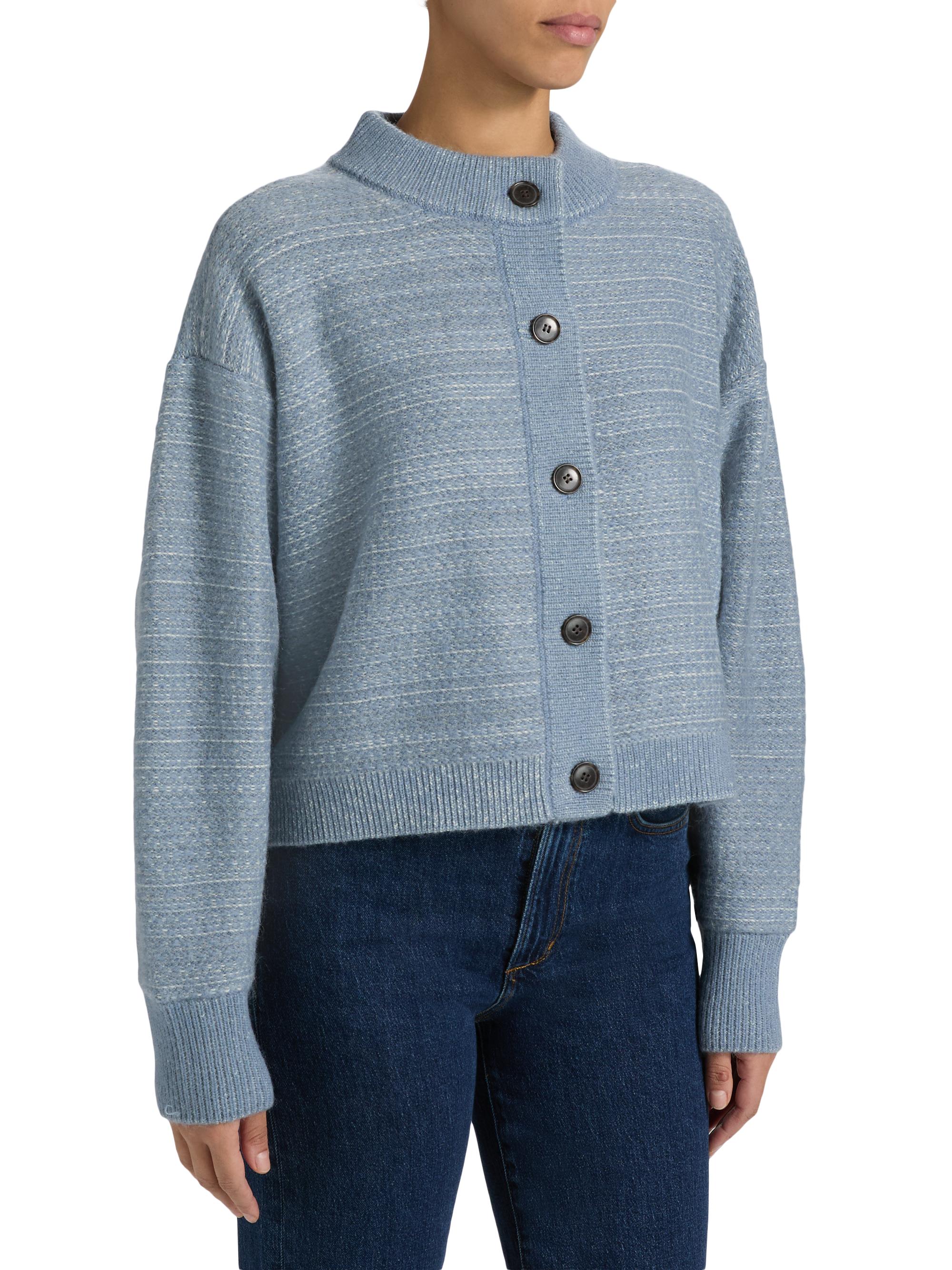 FRAME Jacquard Femme Wool-Blend Cardigan | Saks Fifth Avenue