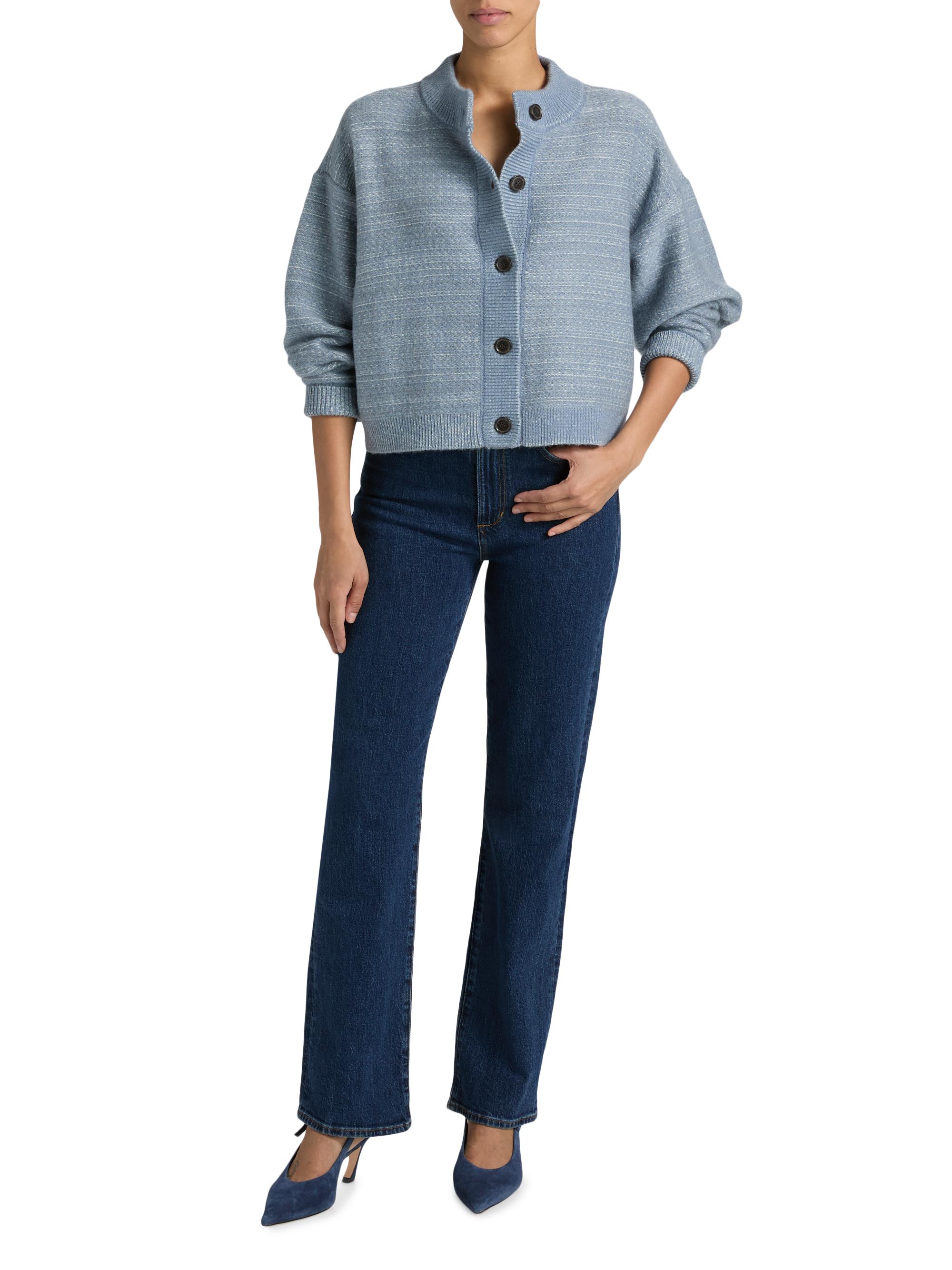FRAME Jacquard Femme Wool-Blend Cardigan | Saks Fifth Avenue