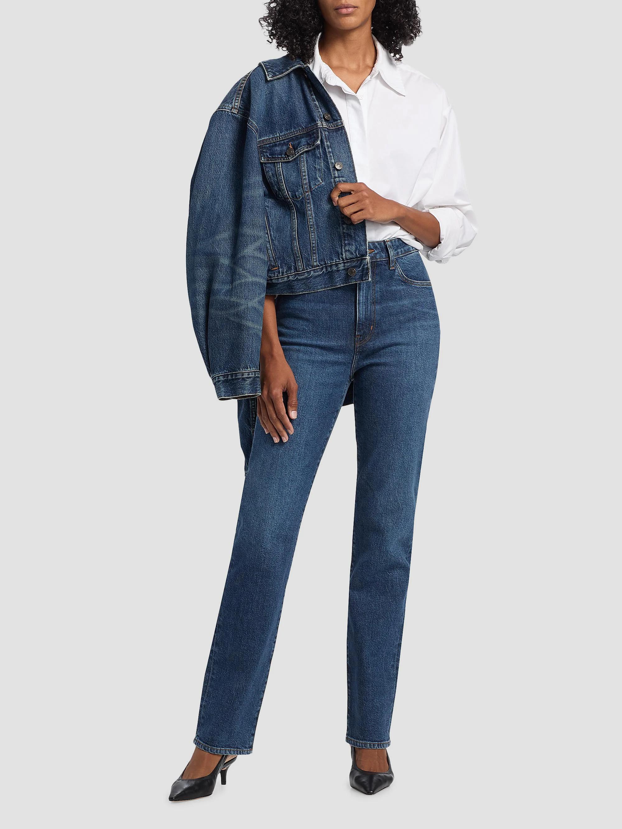 FRAME The Ruler Slim-Fit Straight-Leg High-Rise Jeans | Saks Fifth Avenue