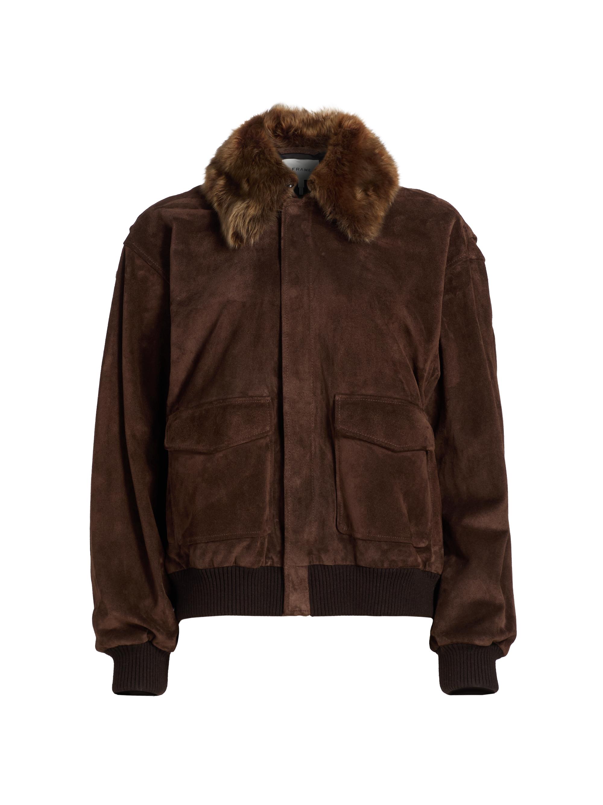 FRAME Women's The Suede Oversized Jacket - Americano