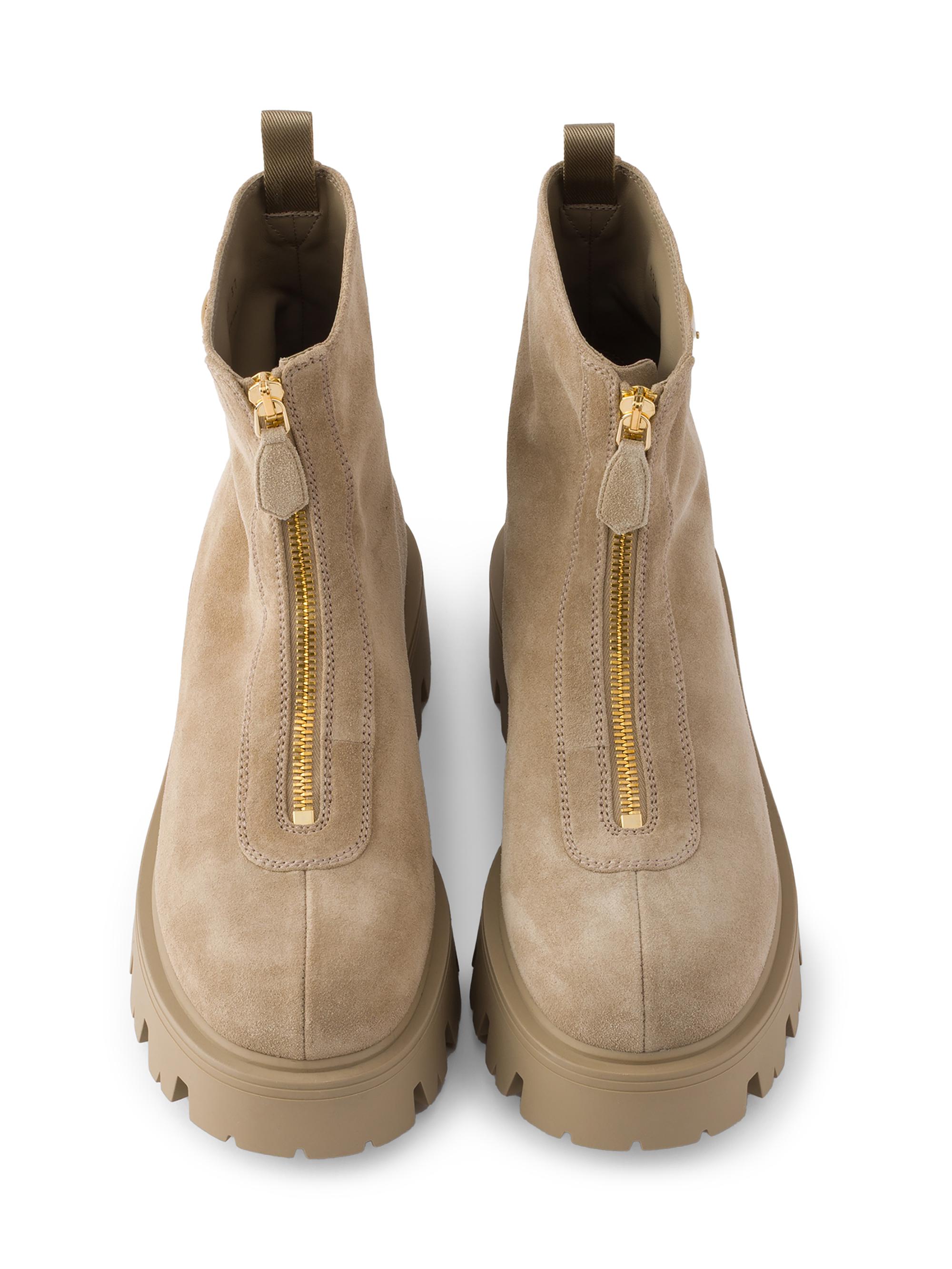 Prada Suede Booties with Zip | Saks Fifth Avenue