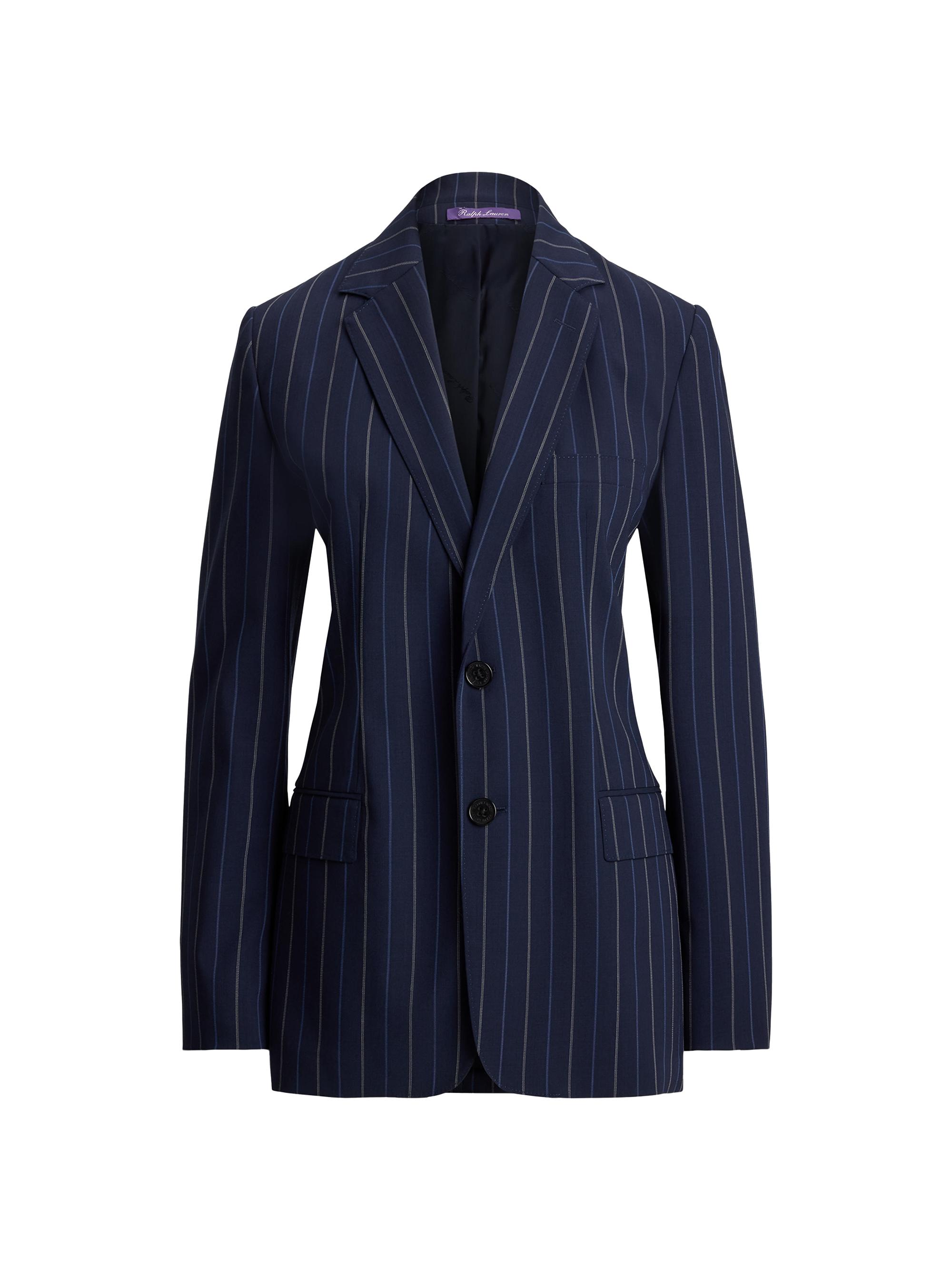 Oscar de la Renta Pinstriped Wool Double-Breasted Blazer | Saks