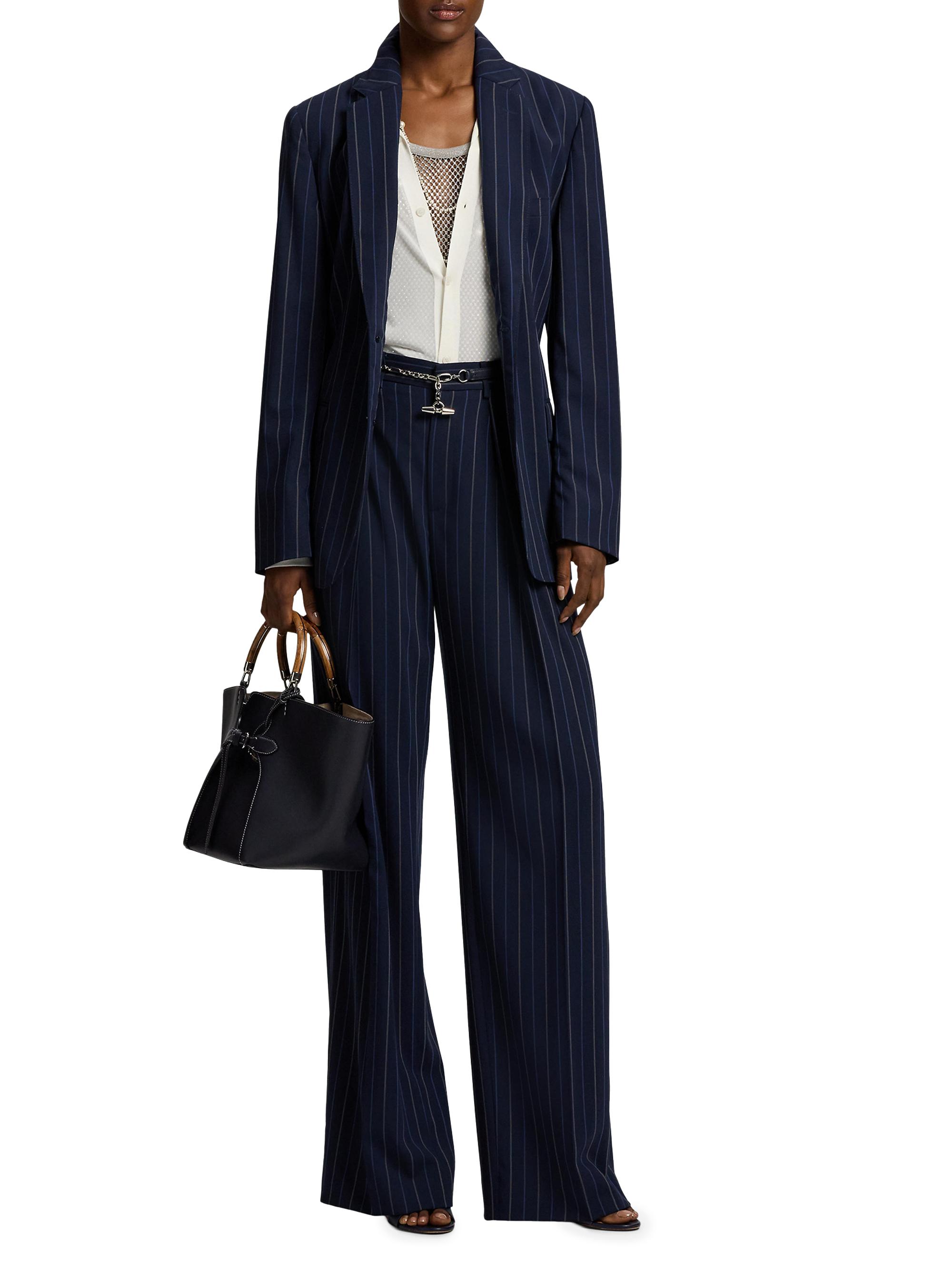 Ralph Lauren Collection Women's Marcy Striped Wool Jacket - Icon Navy Multi
