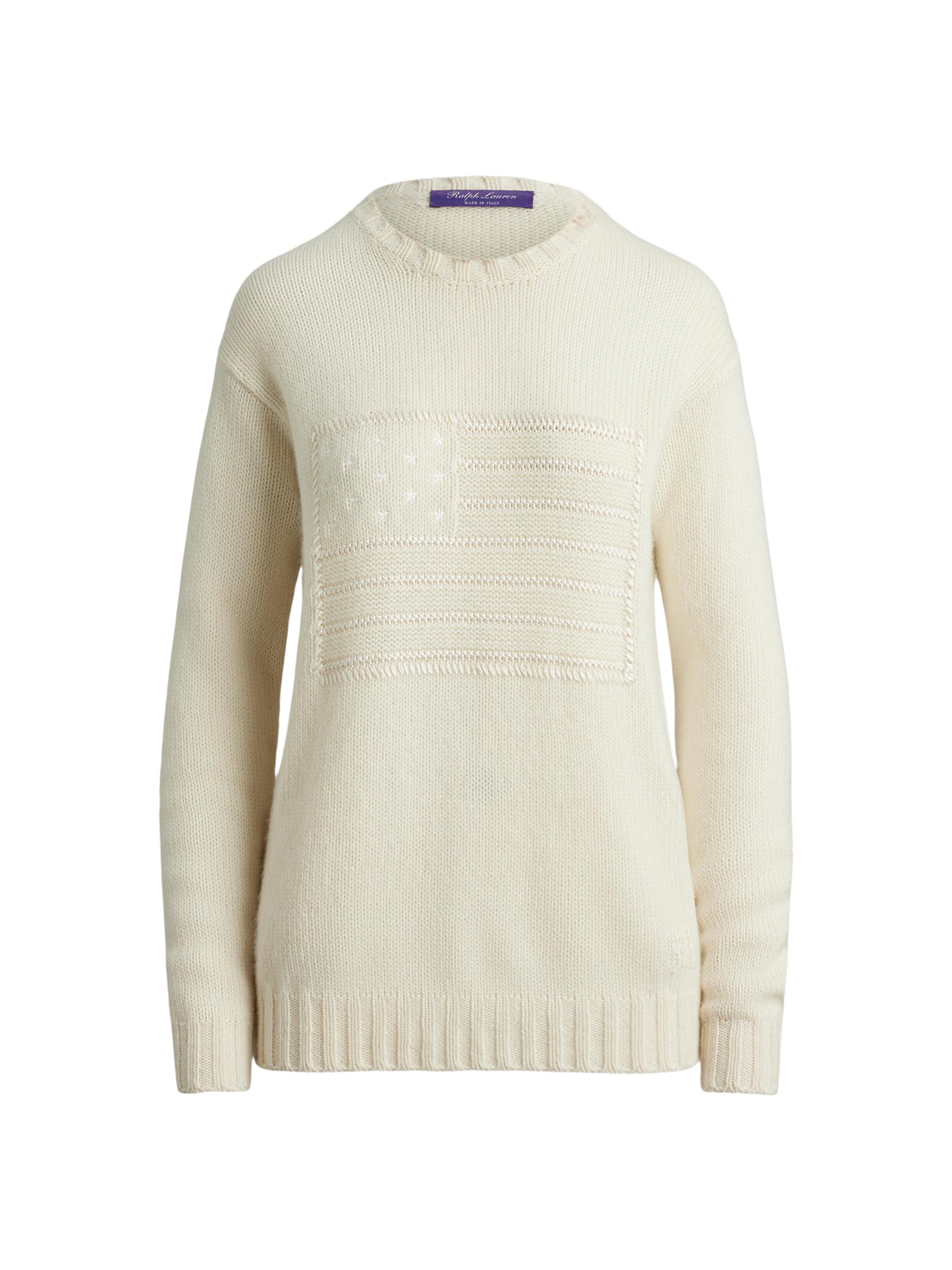 Ralph Lauren Collection Women's Flag Cashmere Relaxed-Fit Sweater - Lux Cream