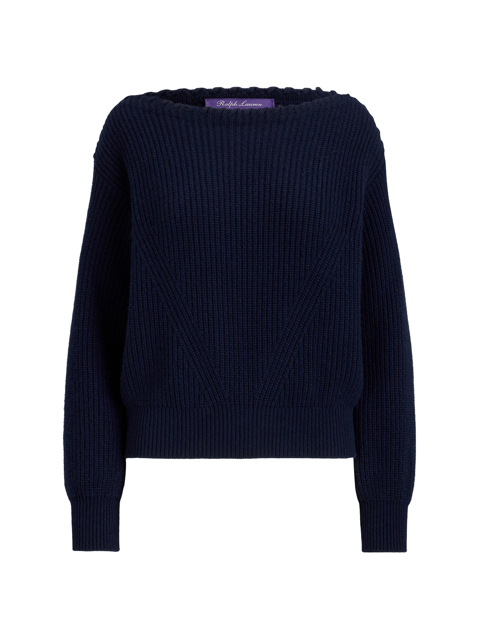 Ralph Lauren Collection Women's Boatneck Rib-Knit Cashmere Sweater - Icon Navy