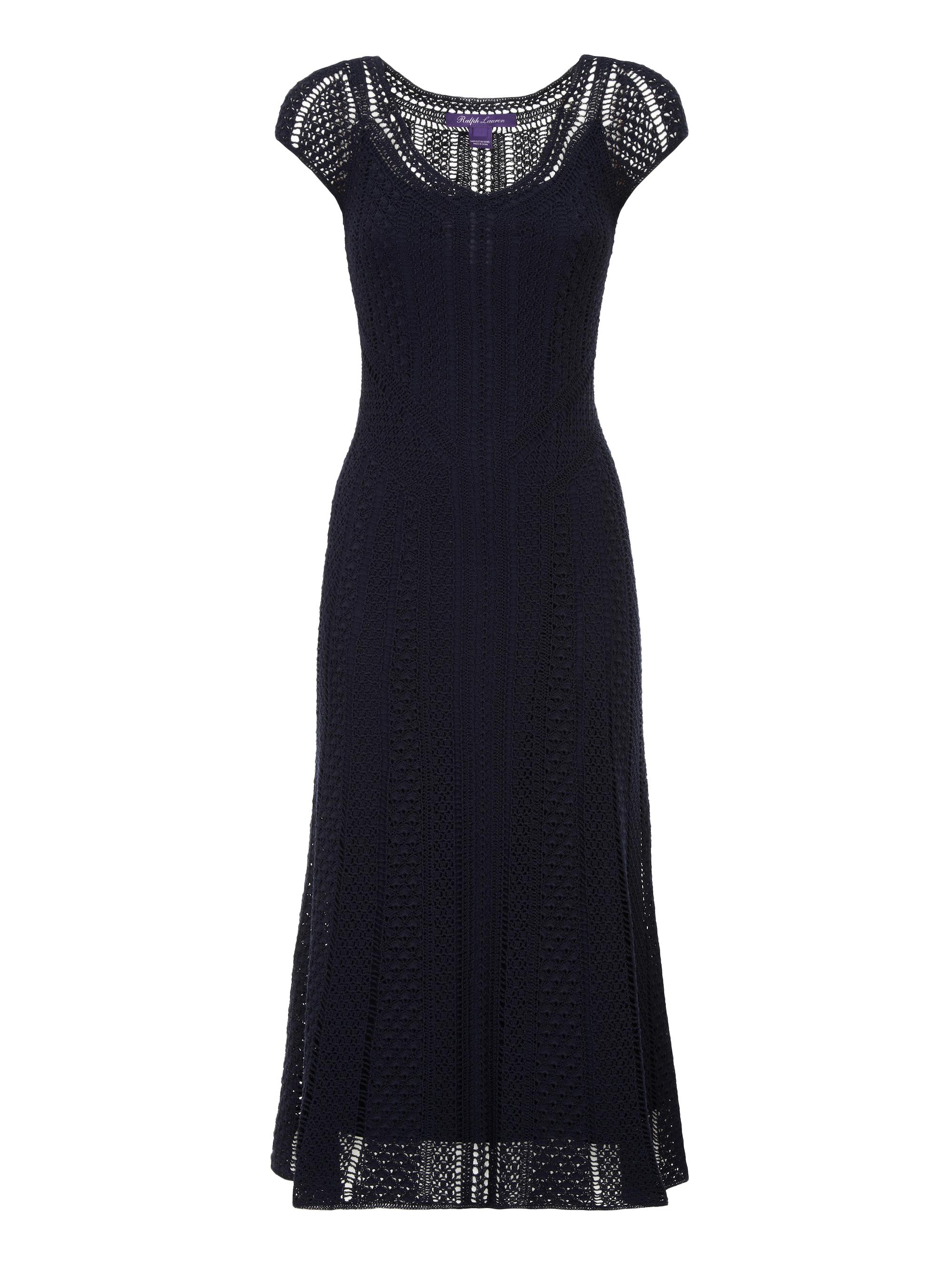 Ralph Lauren Collection Women's Crosley Crochet Silk Midi-Dress - Icon Navy