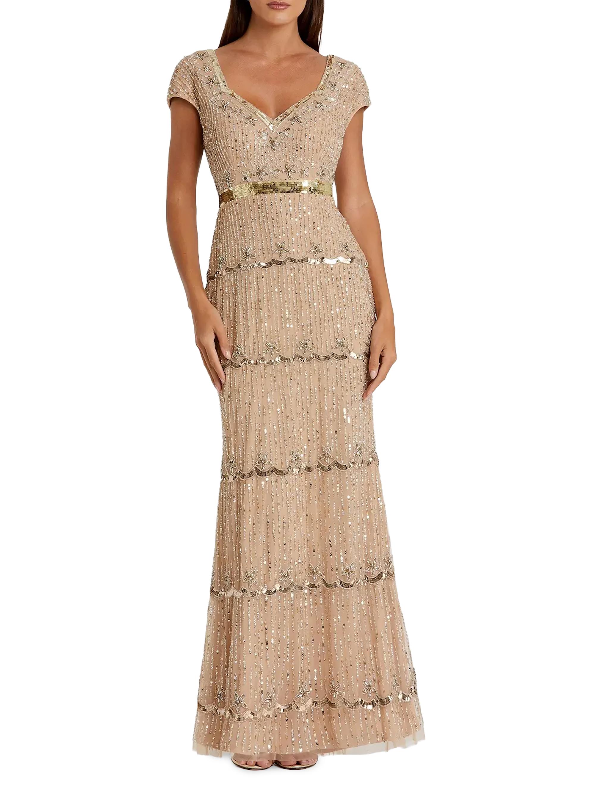Mac Duggal Women's Embellished Tulle Sweetheart Gown - Beige