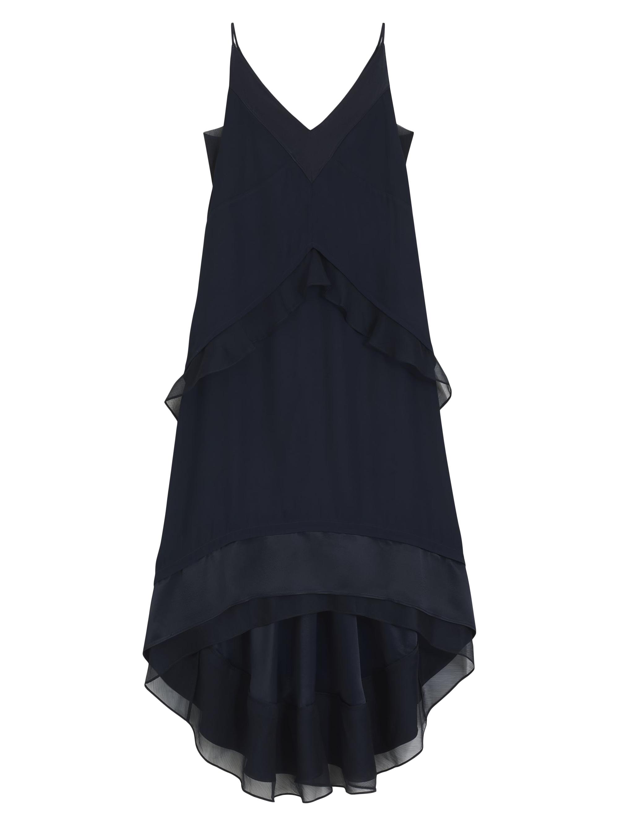 BOSS Women's Layered Satin Dress with Silk Inserts - Dark Blue