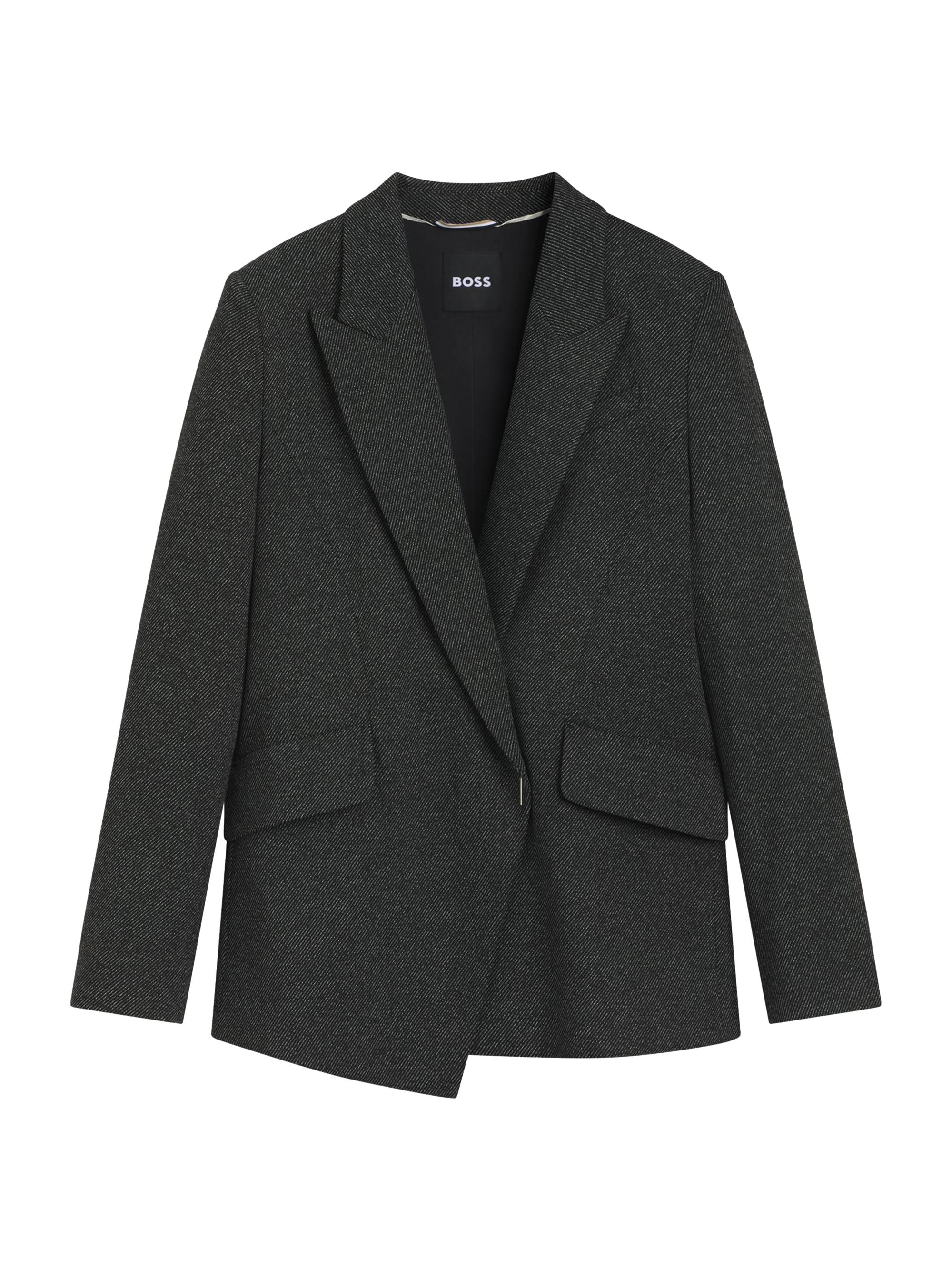 BOSS Women's Regular-Fit Blazer with Concealed Closure - Dark Grey