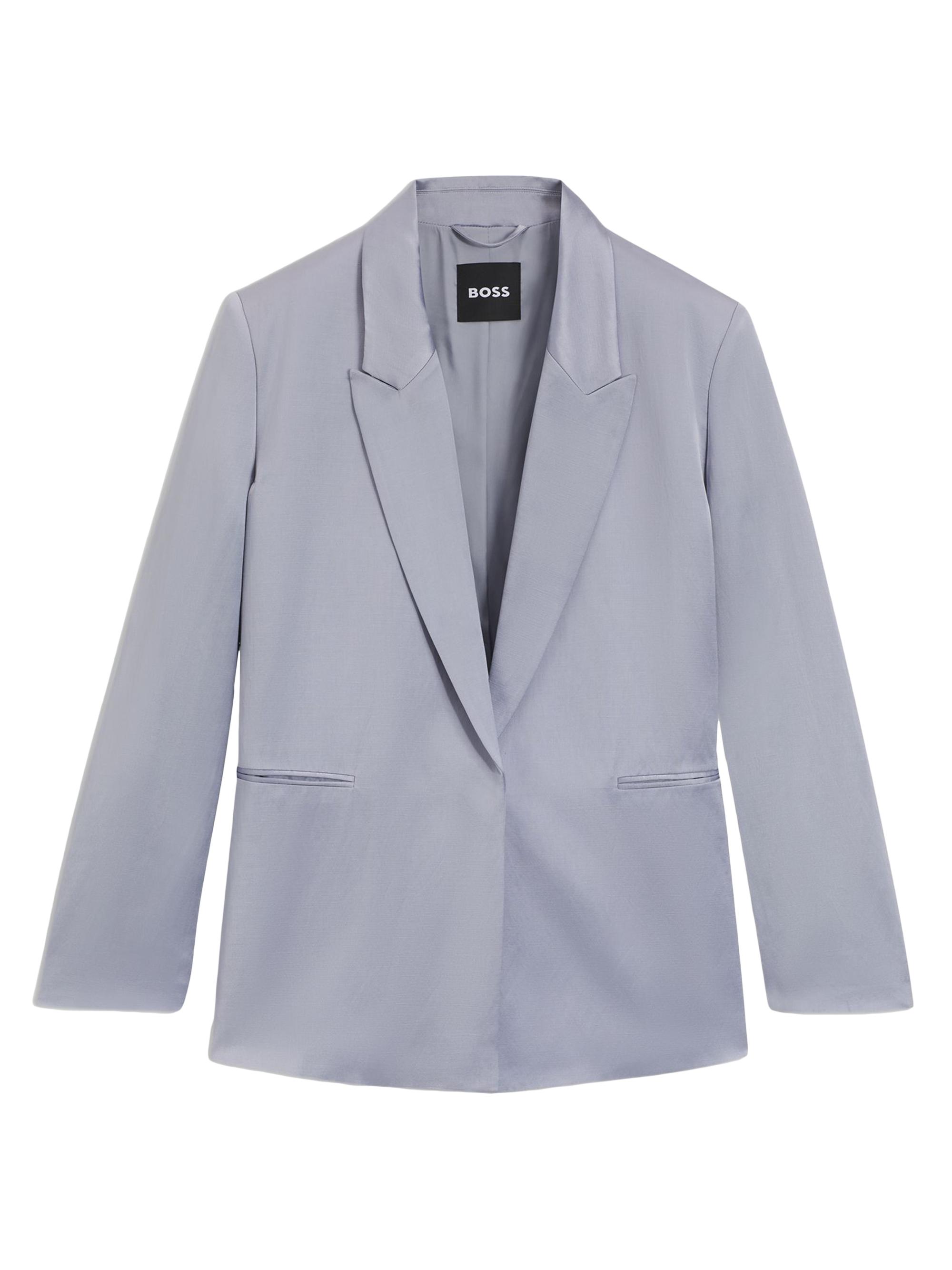 BOSS Women's Relaxed-Fit Blazer in Sateen - Light Grey