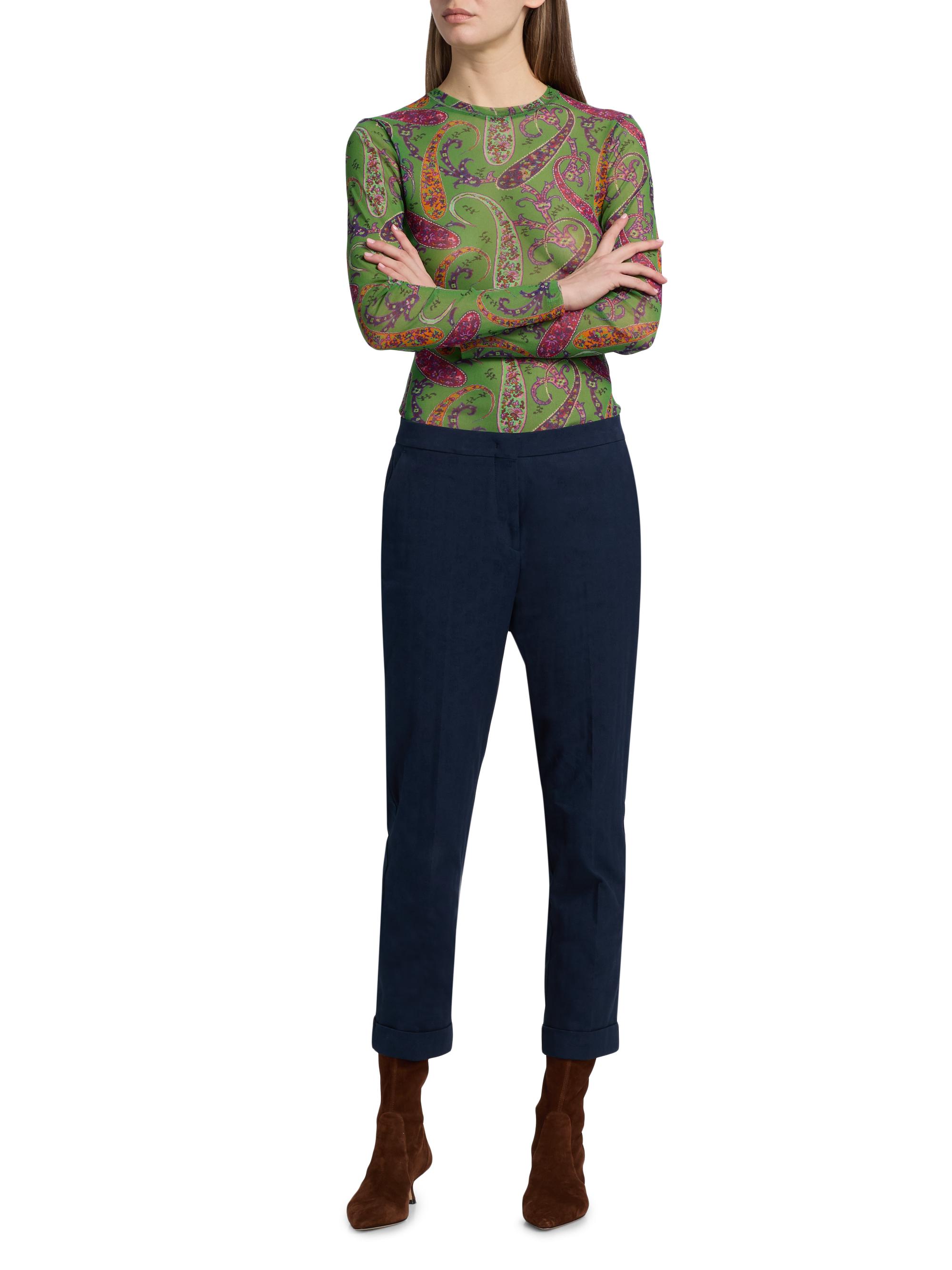 Etro Paisley Print Mesh Long-Sleeve Top | Saks Fifth Avenue