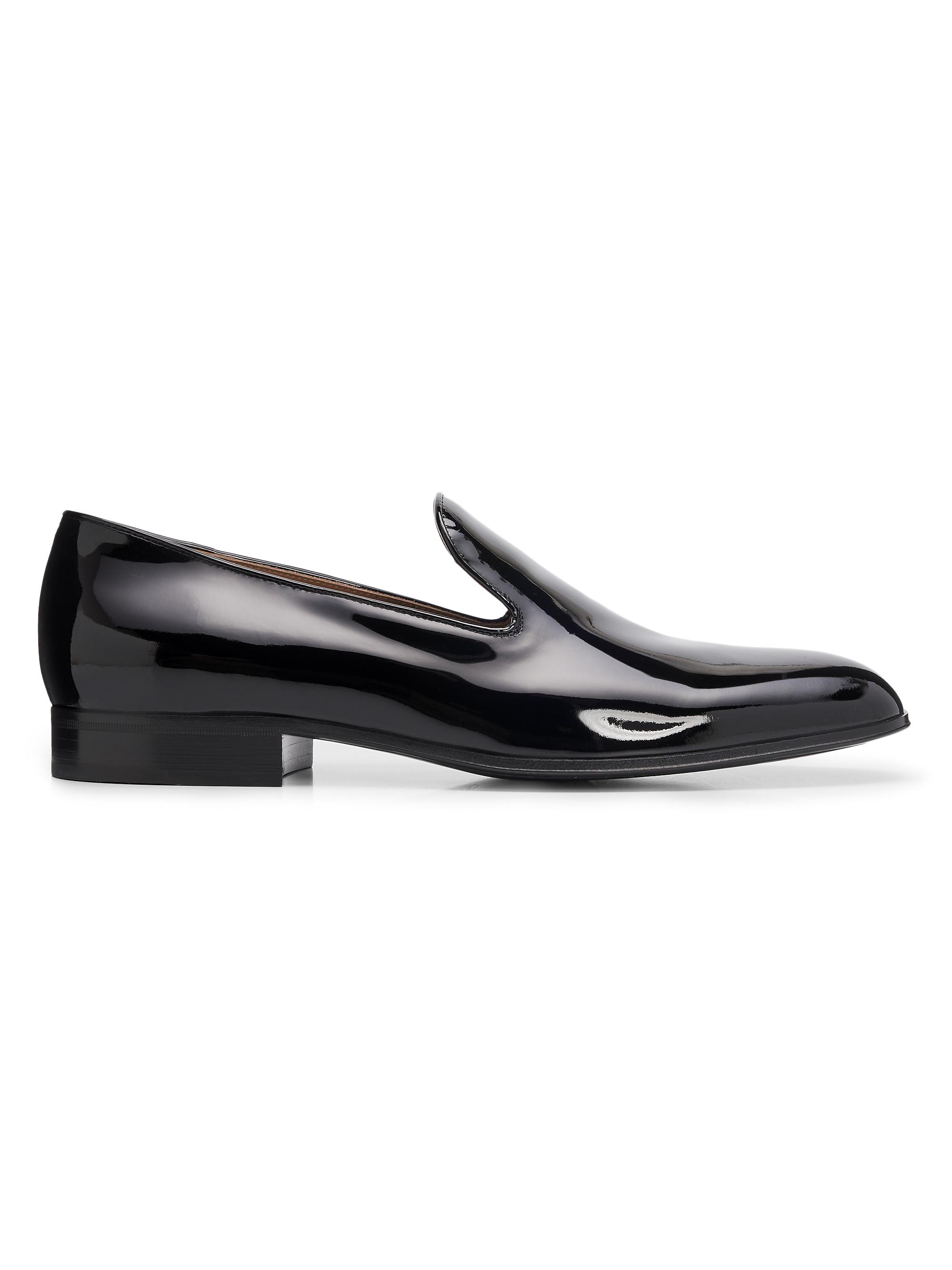Gianvito Rossi Men's Jean Vernice Patent Leather Loafers - Black