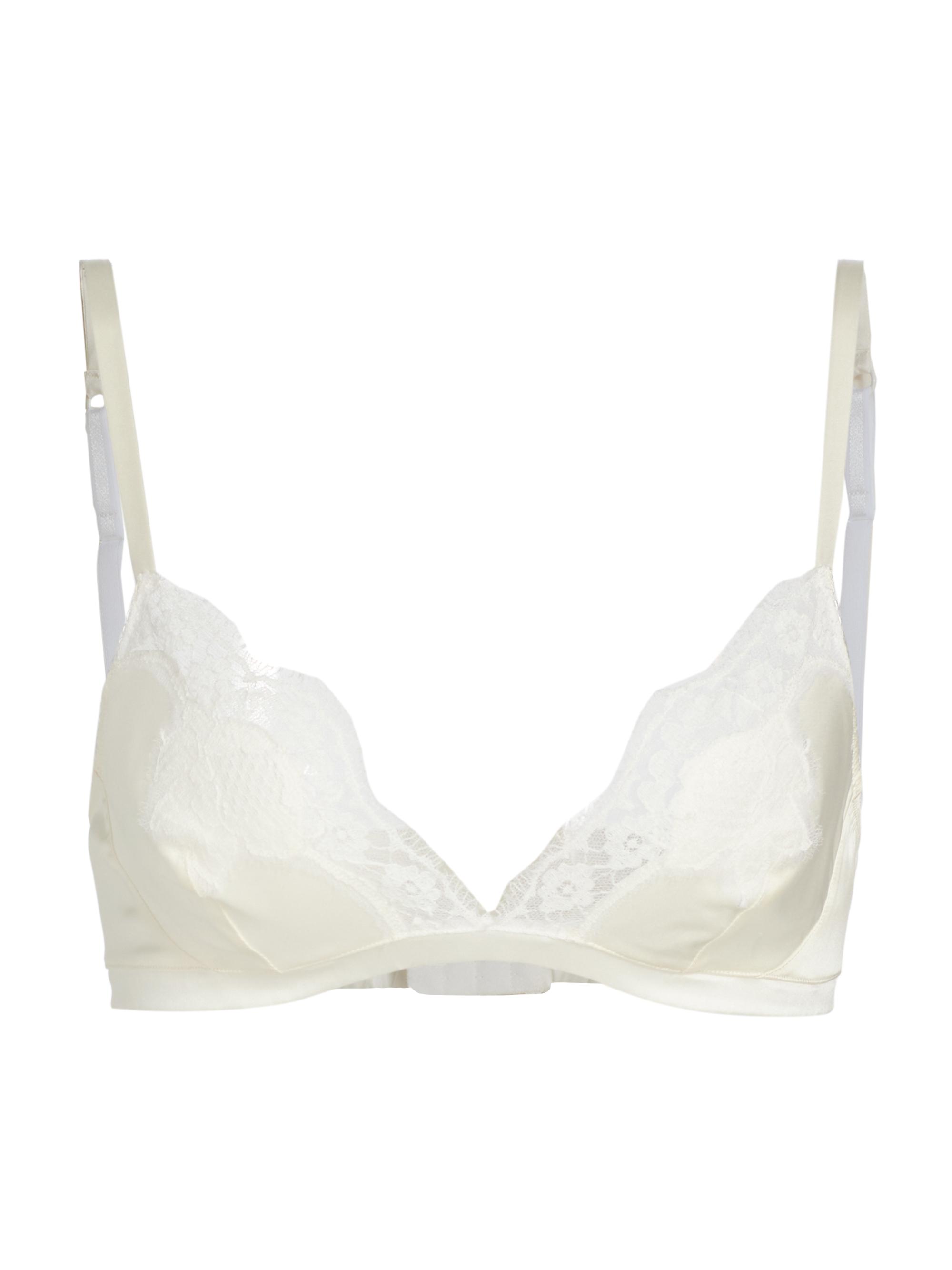 Dolce & Gabbana Women's Lace-Trimmed Silk Bra - Bianco Natural