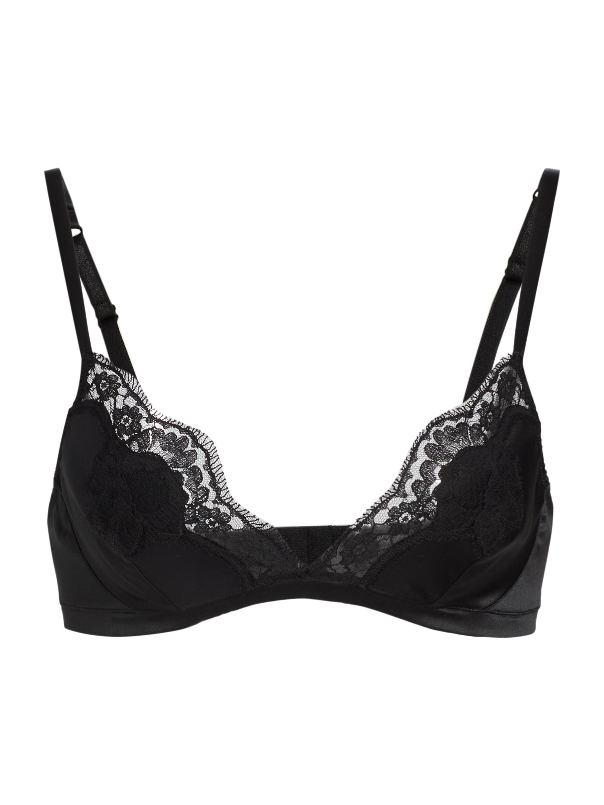 Dolce & Gabbana Women's Lace-Trimmed Silk Bra - Nero