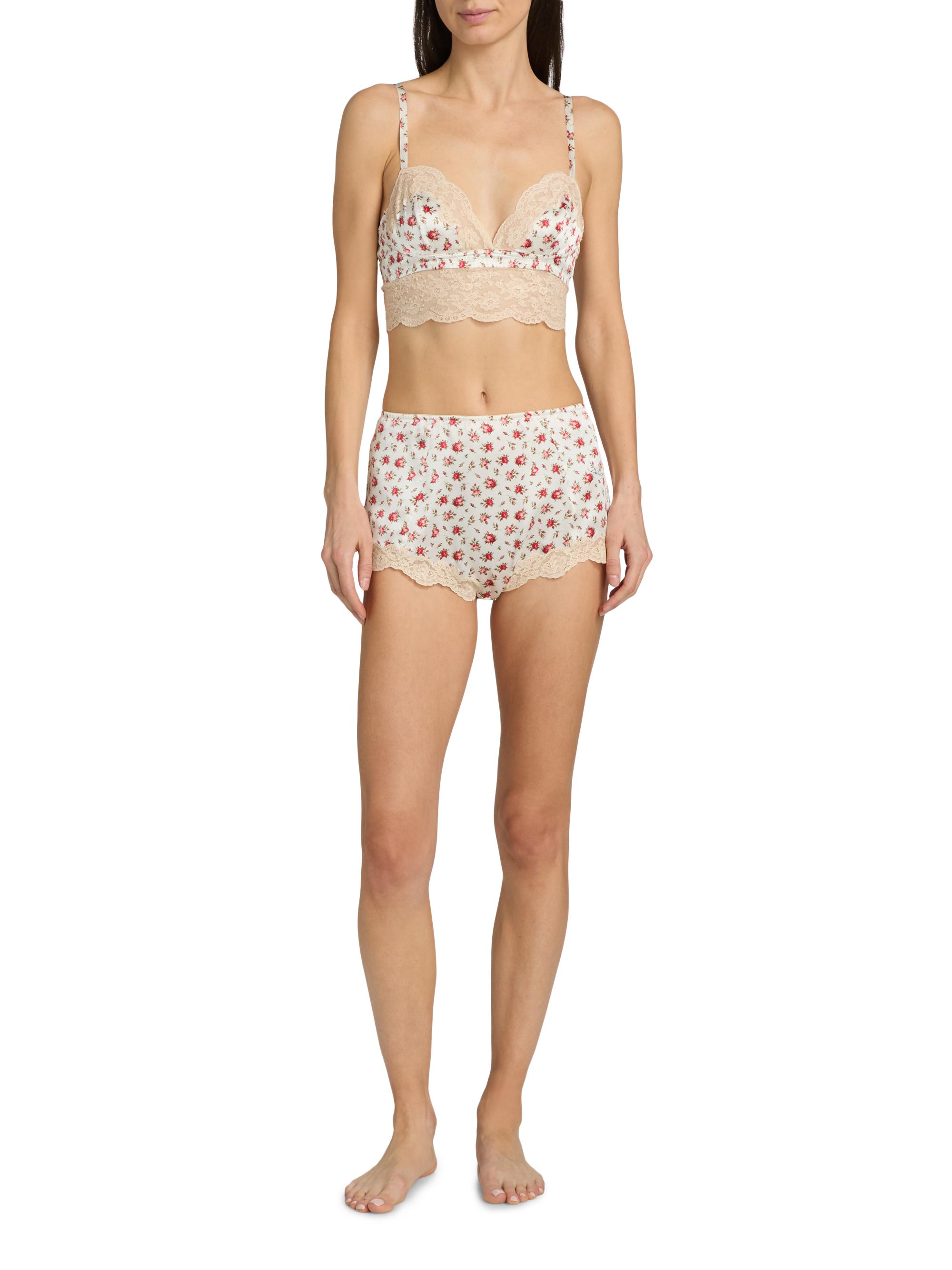 Dolce&Gabbana Regg Floral Lace Silk-Cotton Balconette Bra | Saks