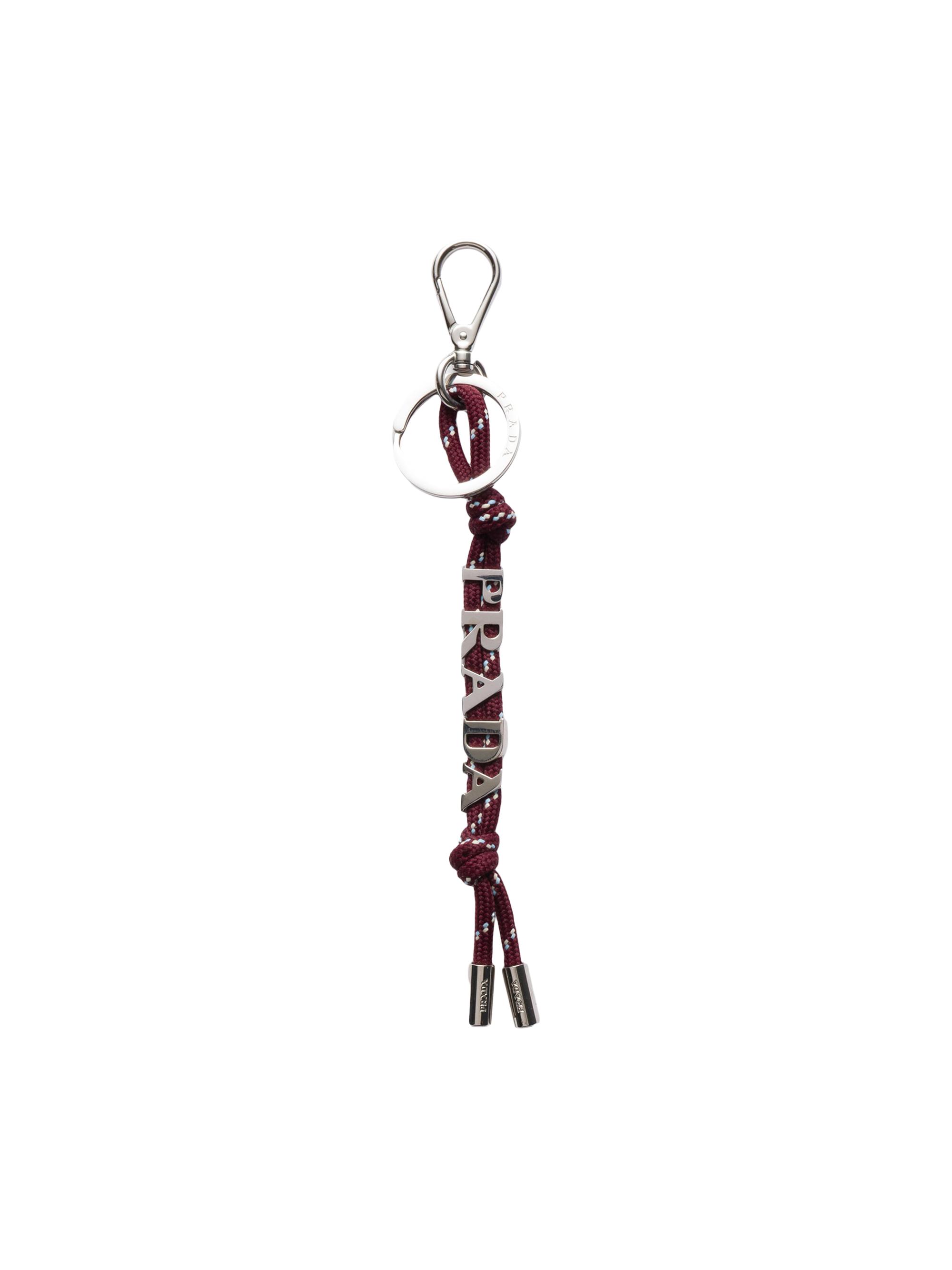 Prada Men's Cord Key Ring - Dark Red