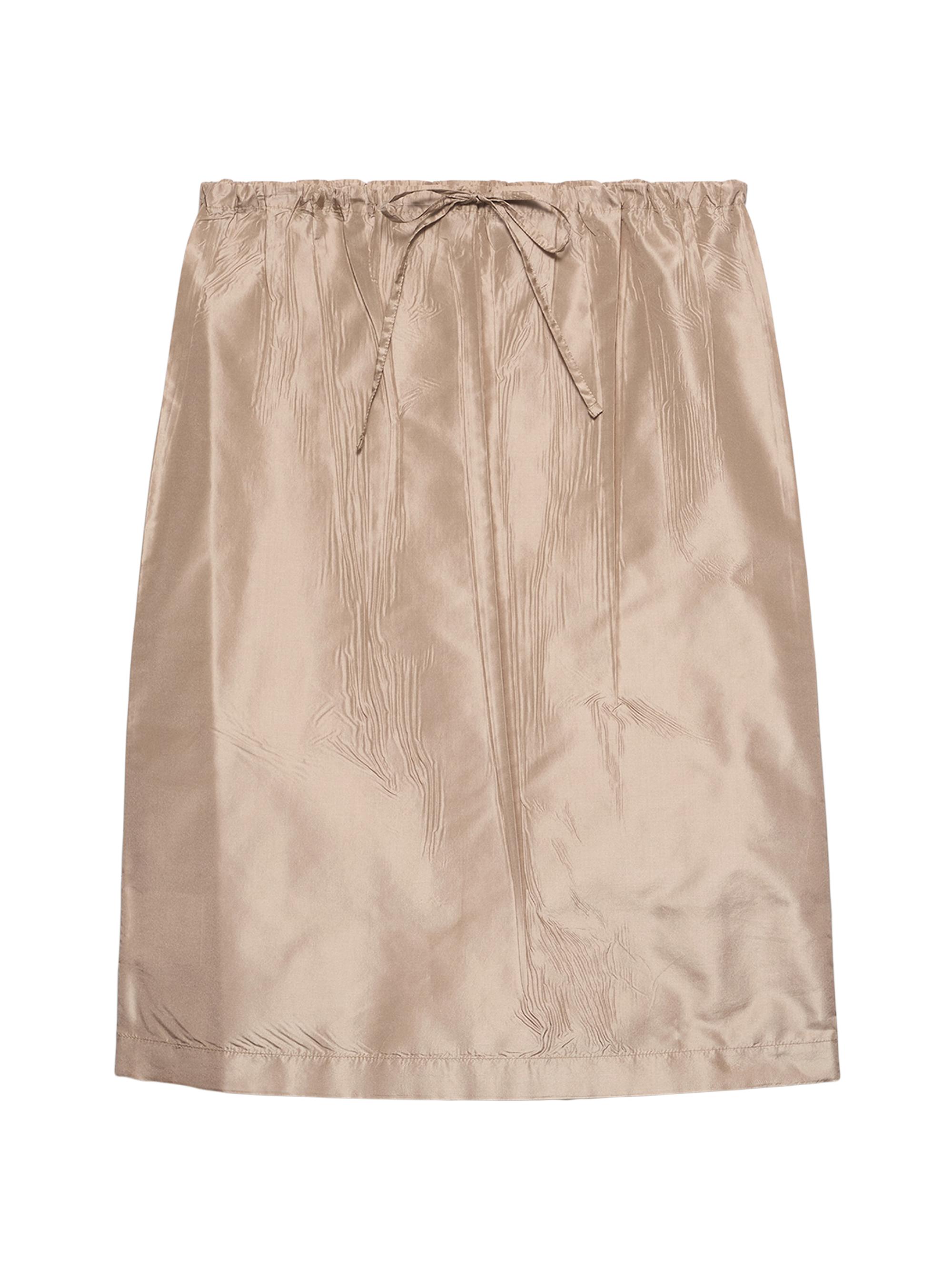 Prada Women's Taffeta Midi Skirt - Beige Khaki