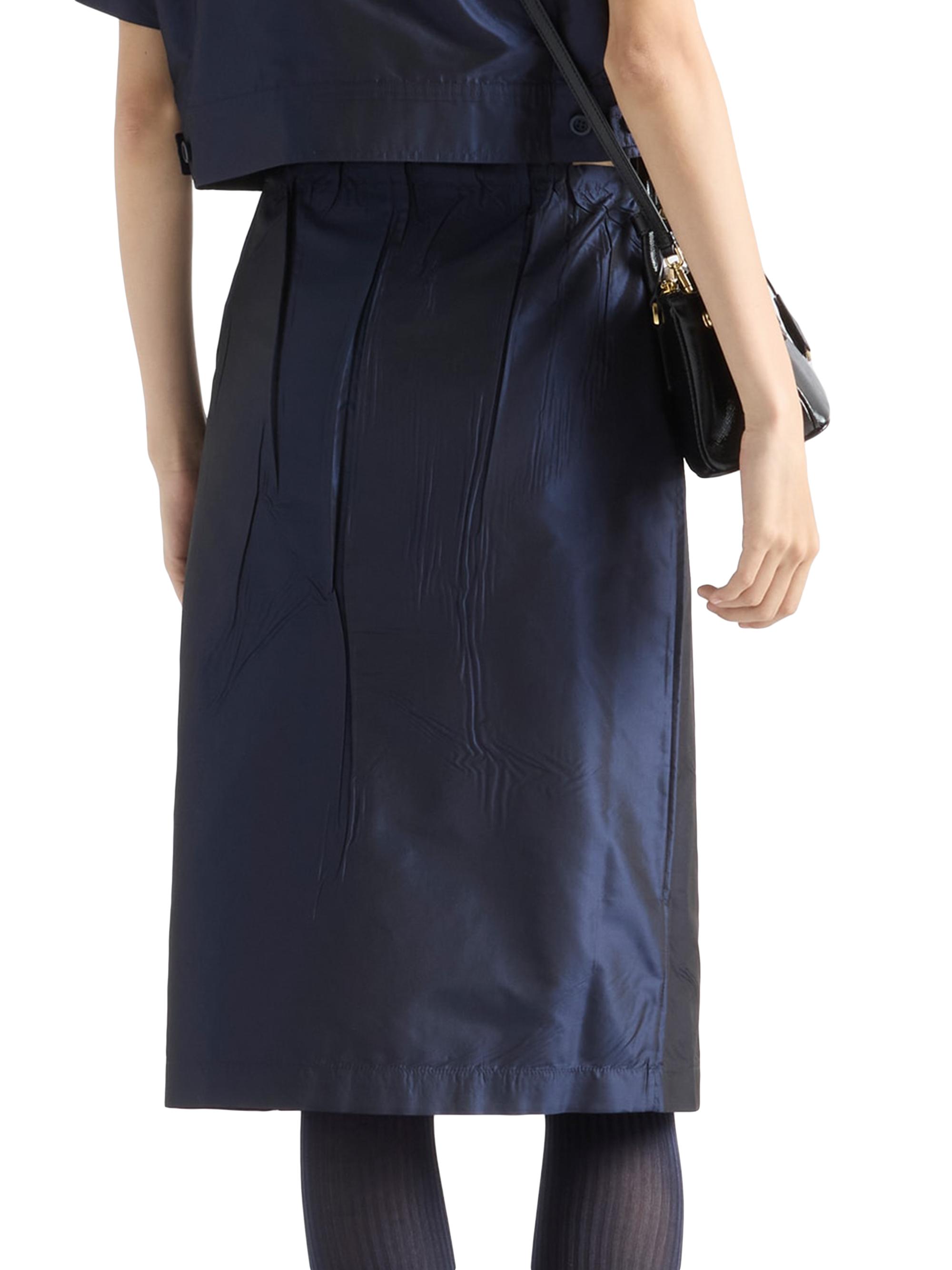 Prada Women's Taffeta Midi Skirt - Blue | Thumbnail 3