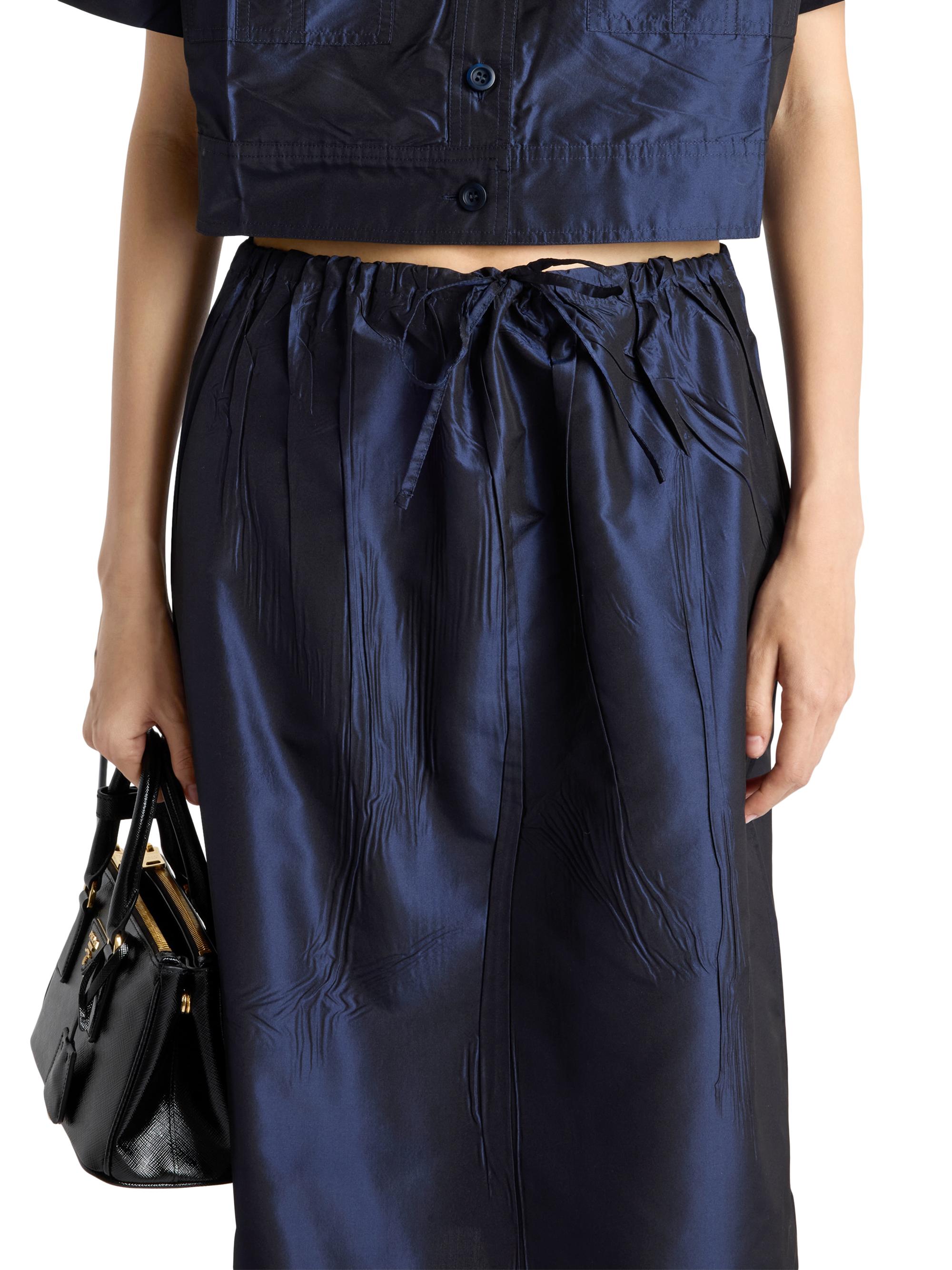 Prada Women's Taffeta Midi Skirt - Blue | Thumbnail 5