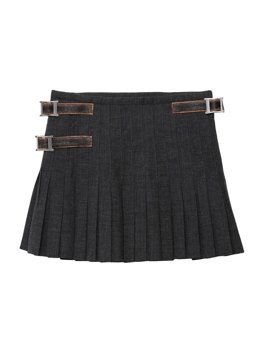 Prada Pleated Rush Stitch Wool Mini Skirt | Saks Fifth Avenue