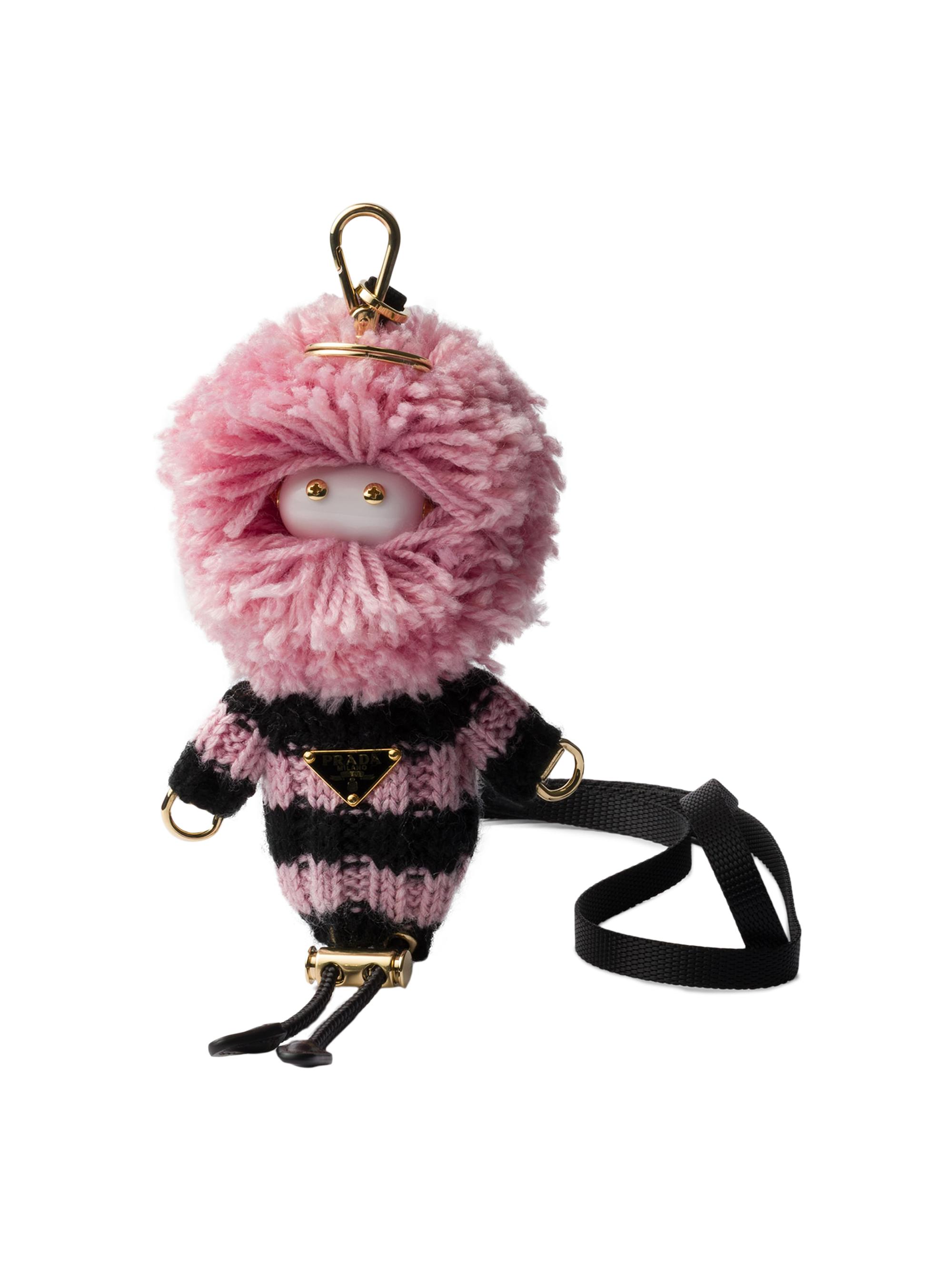Prada Women's Soft Robot Knit Bag Charm - Pink