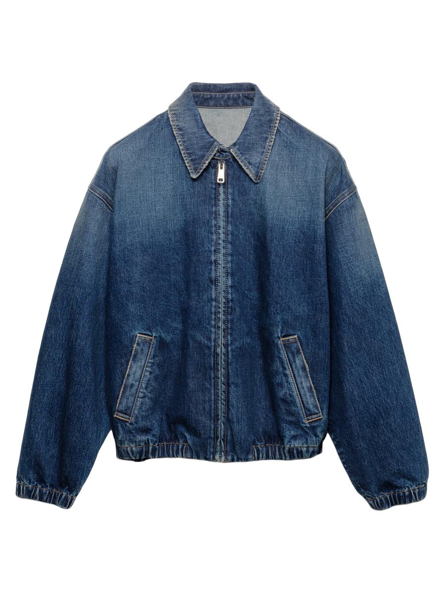 Prada Washed Denim Blouson Jacket | Saks Fifth Avenue