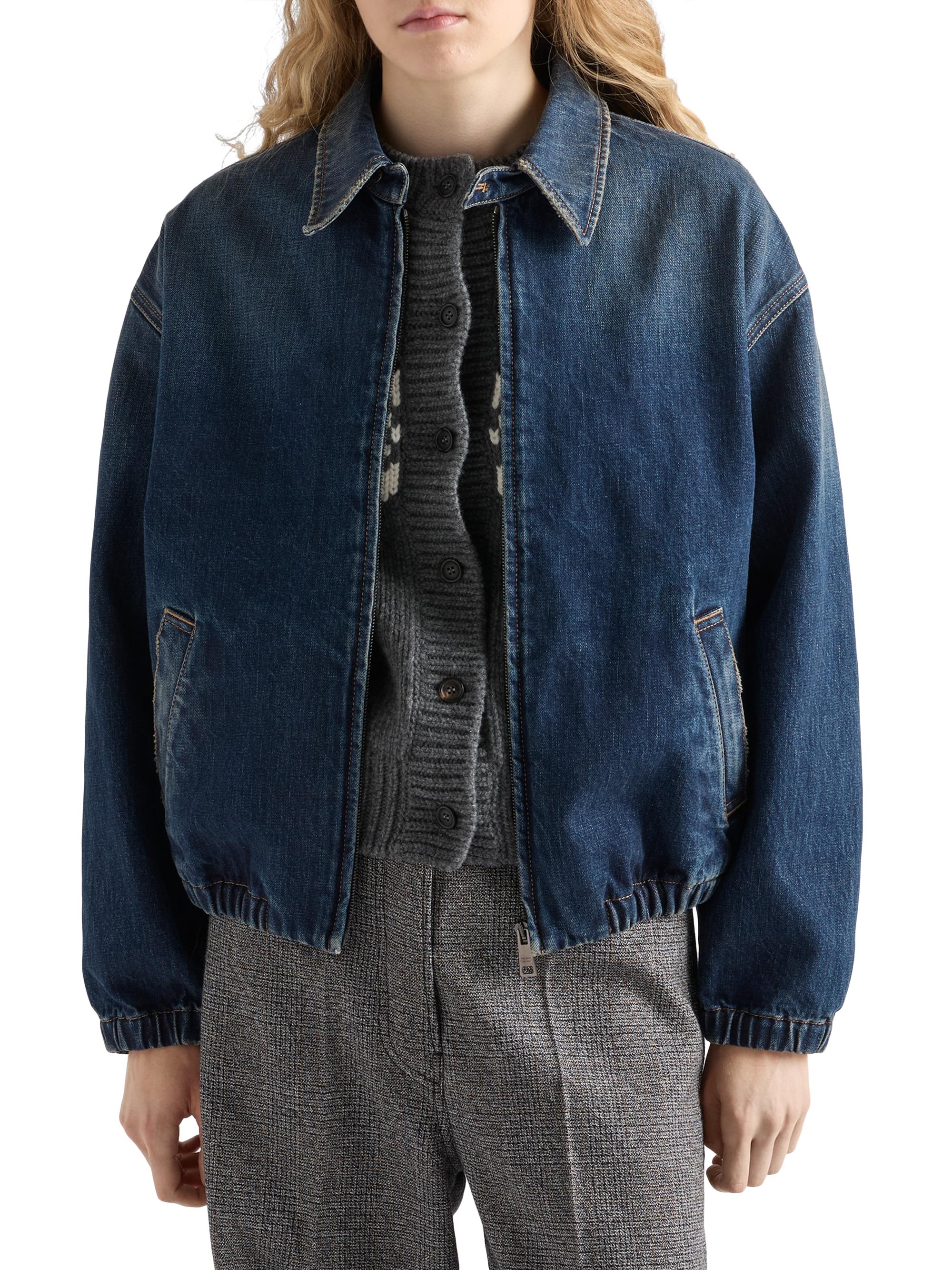 Prada Washed Denim Blouson Jacket | Saks Fifth Avenue