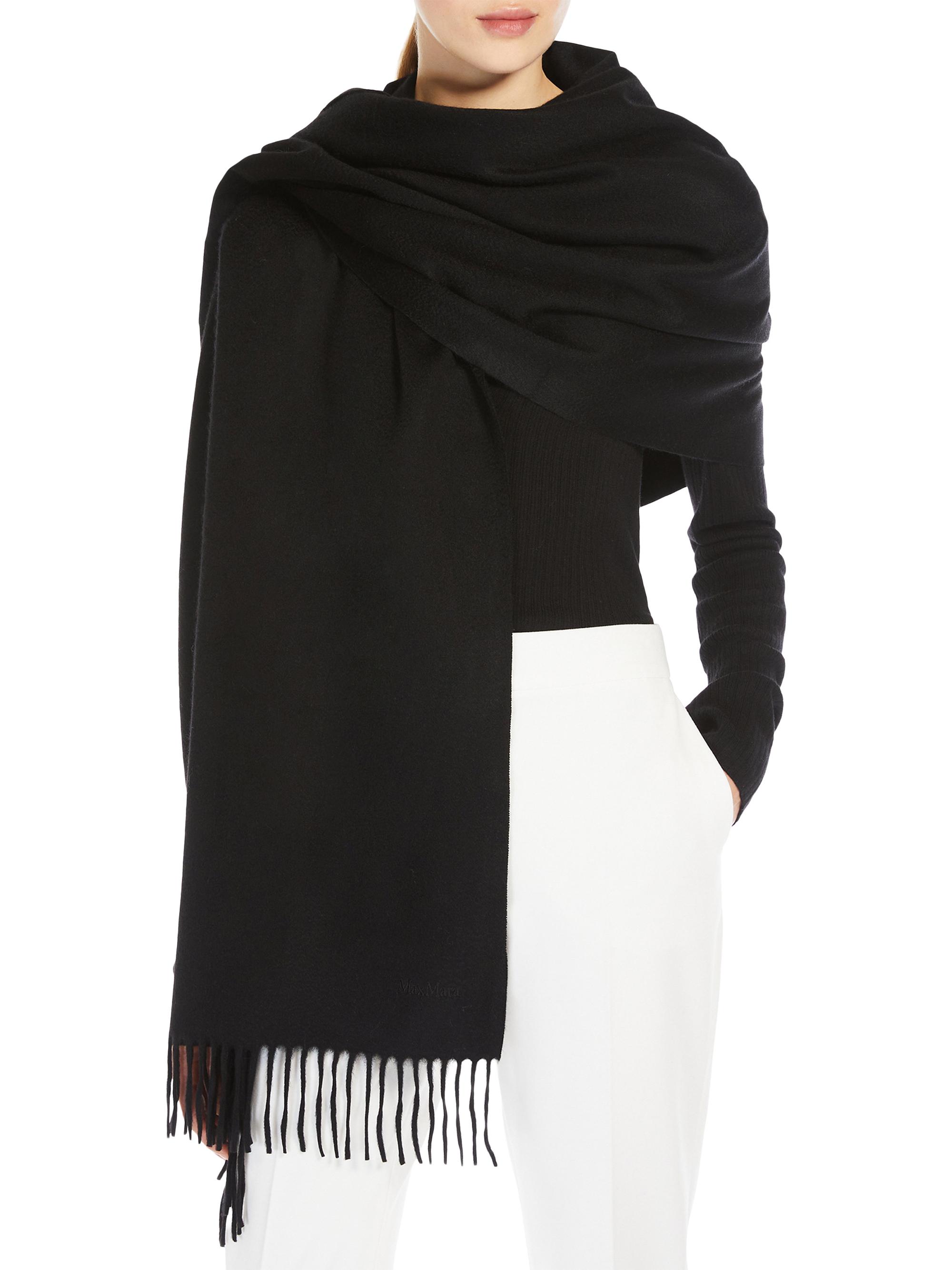 Max Mara Women's Cashmere Logo Stole - Black