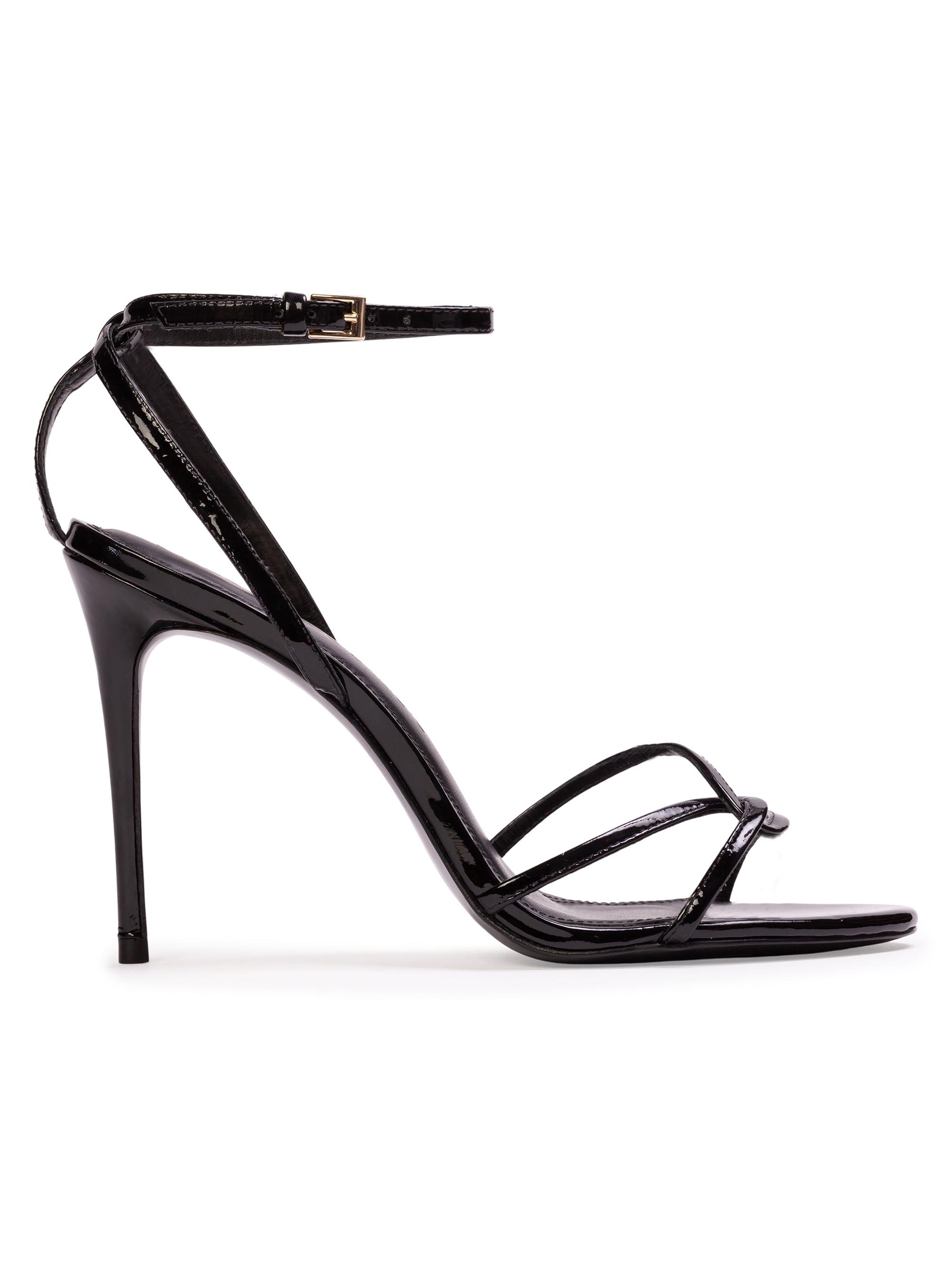Black Suede Studio Women's Miley 100MM Patent Sandals - Black Patent Leather