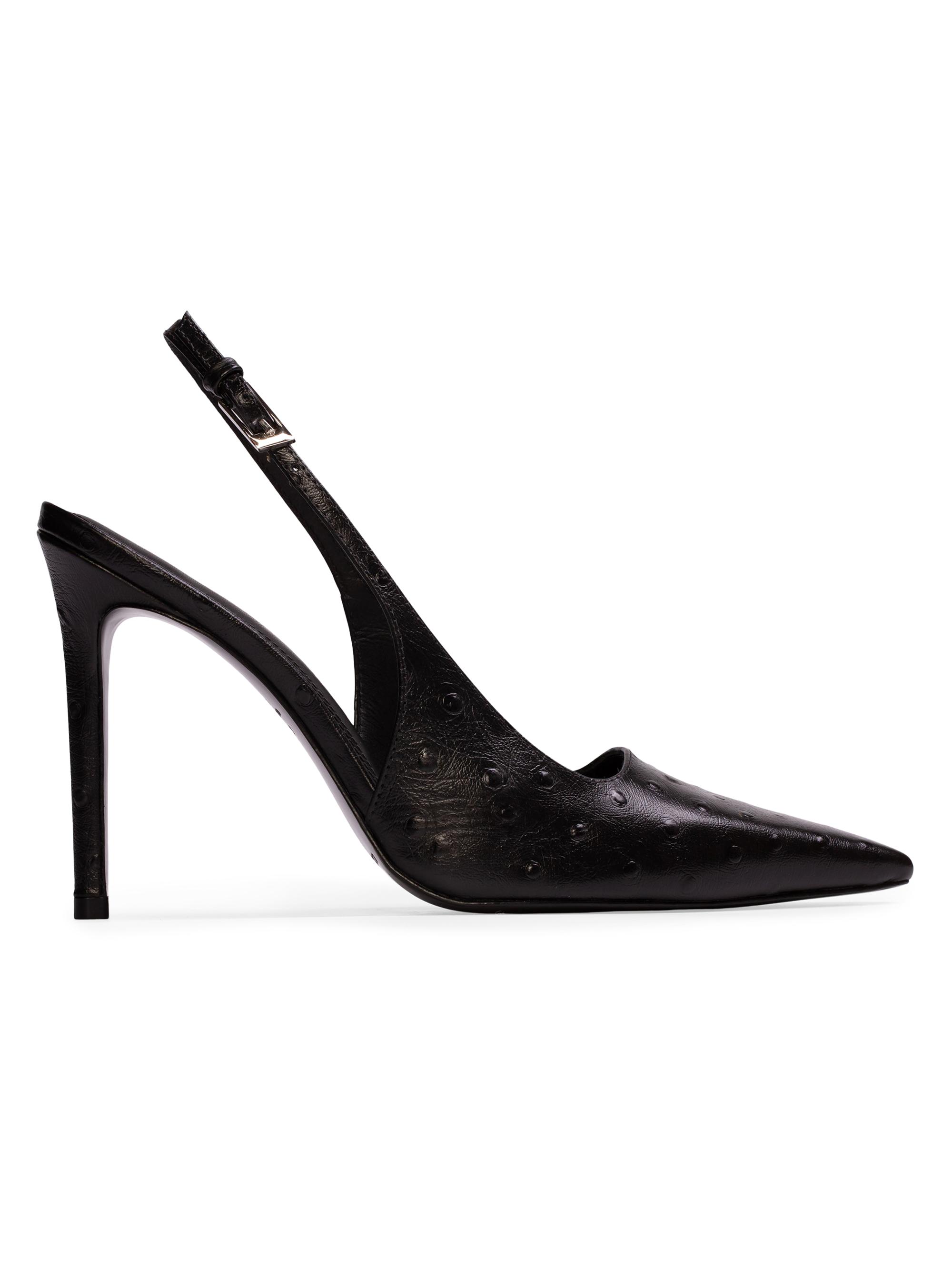 Black Suede Studio Women's Lainey 100MM Leather Pumps - Black Patent Leather