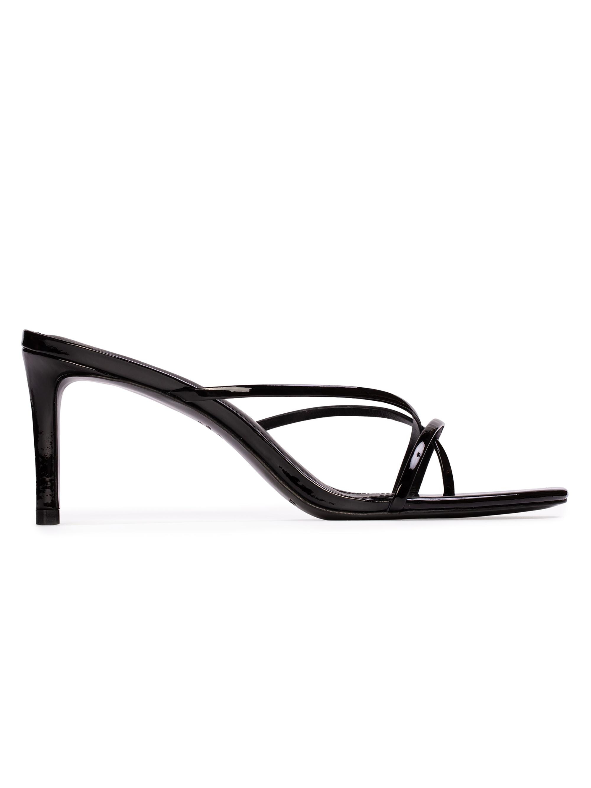 Black Suede Studio Women's Carla 65MM Patent Leather Sandals - Black Patent Leather