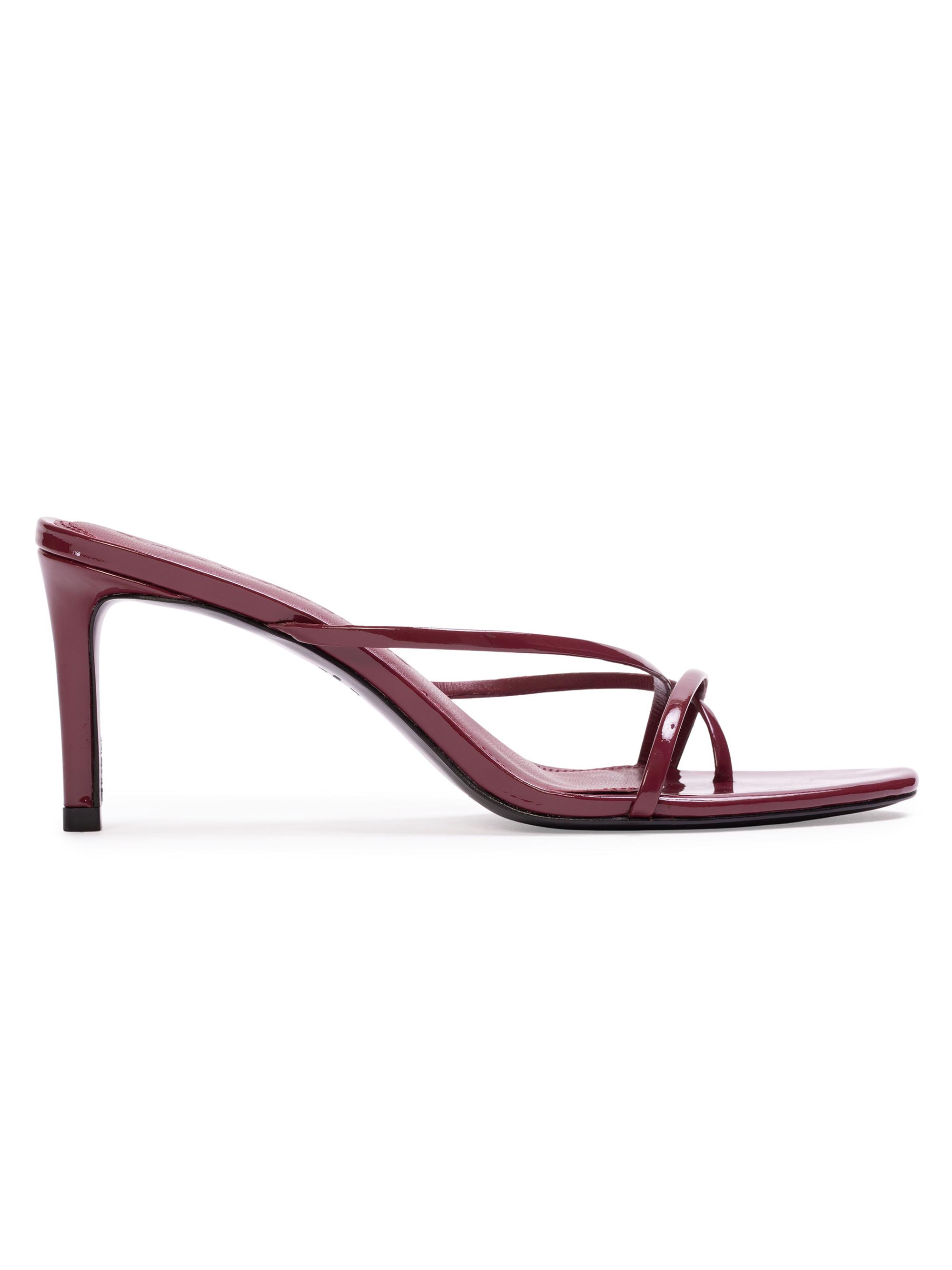 Black Suede Studio Women's Carla 65MM Patent Leather Sandals - Ruby Patent Leather