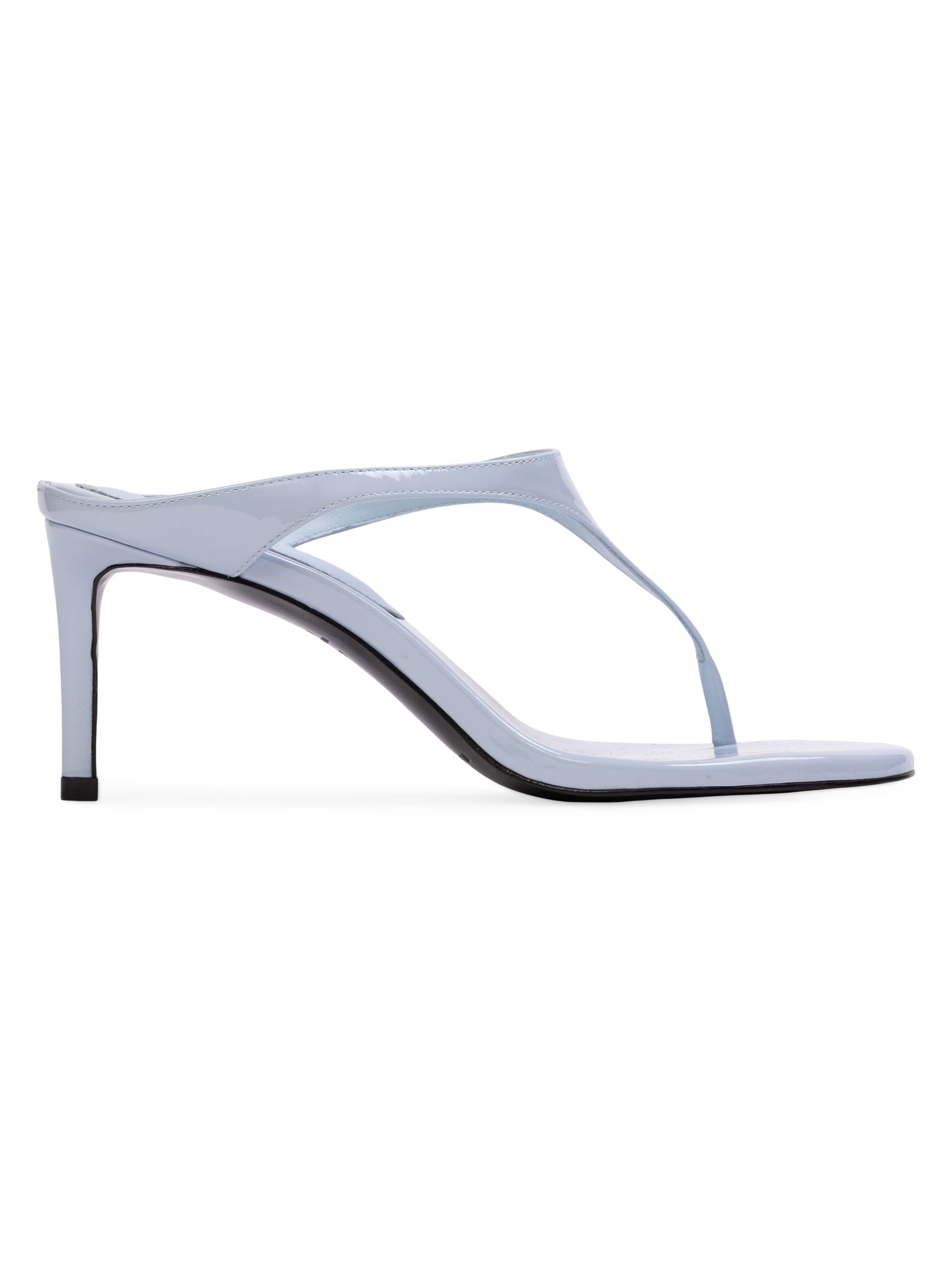 Black Suede Studio Women's Laurel 65MM Patent Mules - Sky Blue Patent Leather