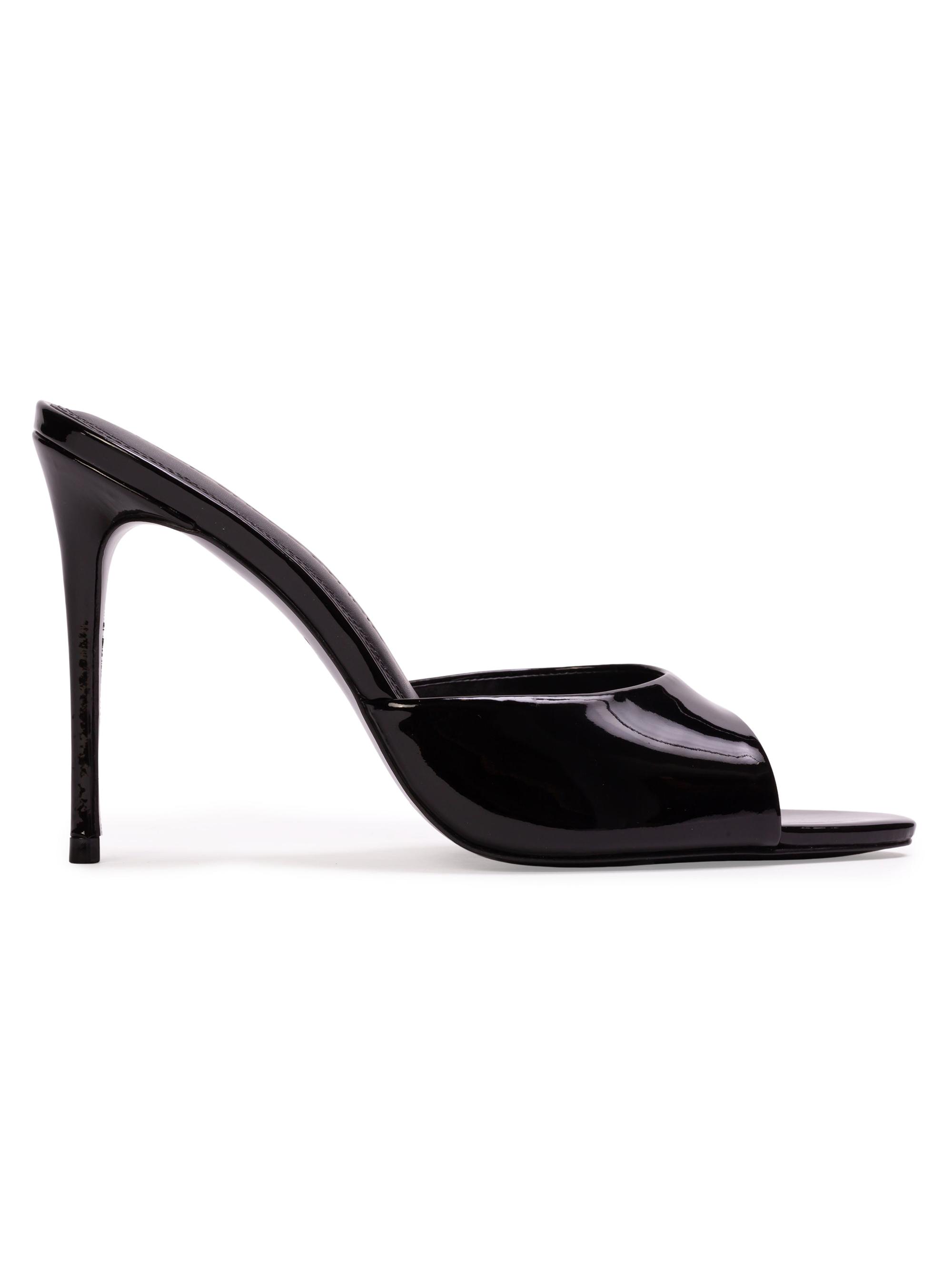Black Suede Studio Women's Jazz 100MM Patent Mules - Black Patent Leather