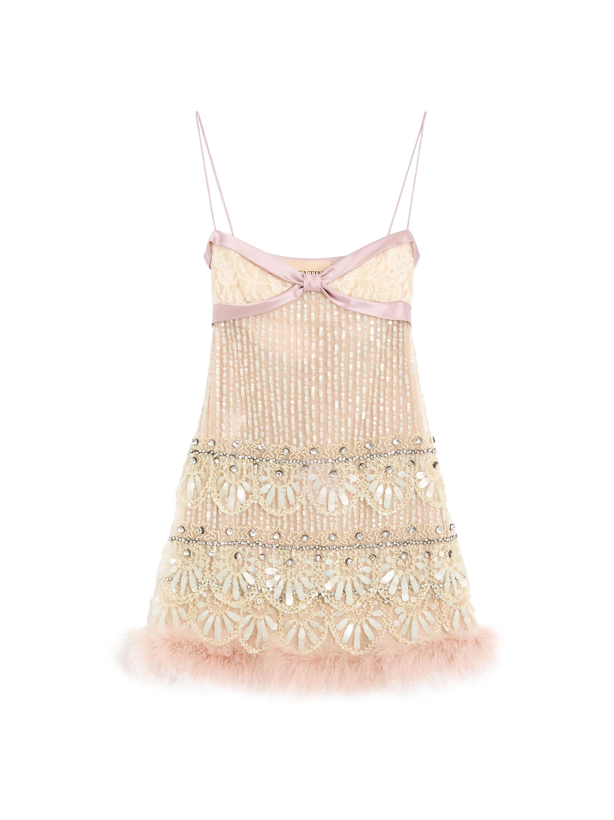 Valentino Garavani Tulle Illusione Embroidered Short Dress | Saks